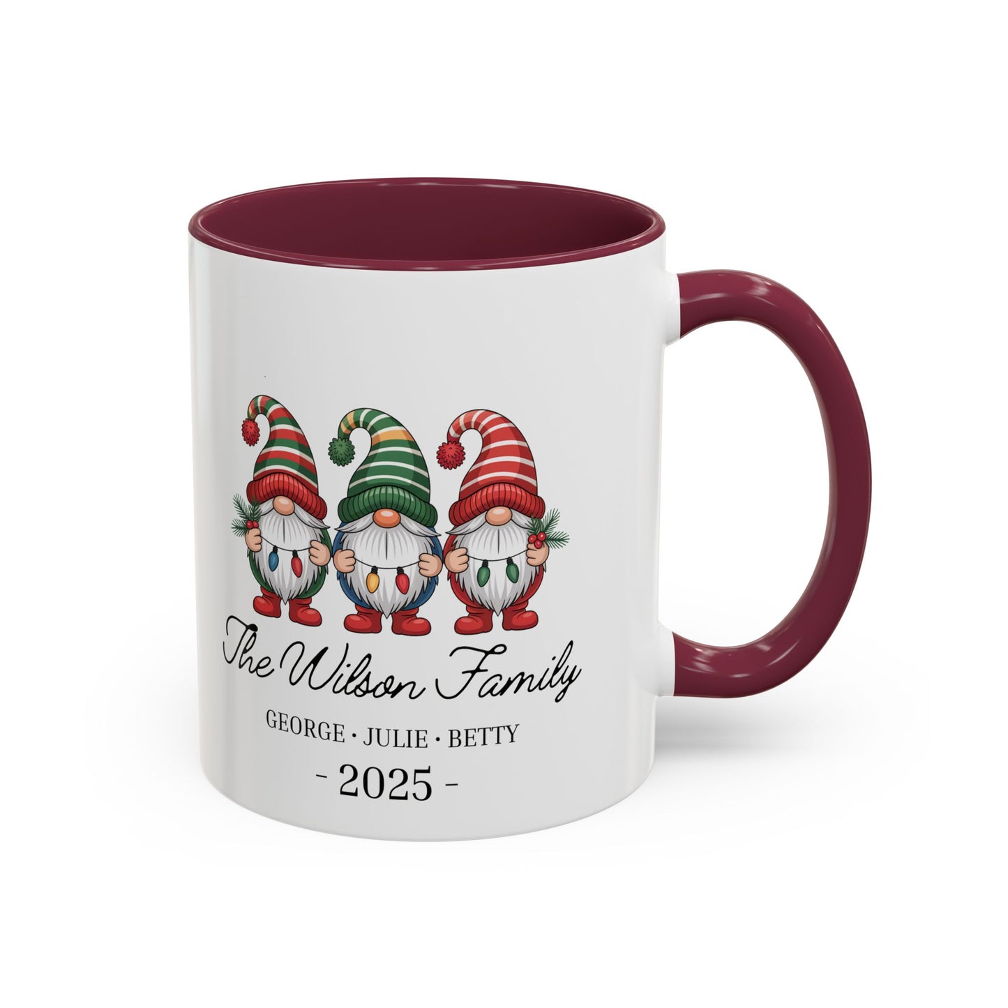 gnome mug, Personalized Family Gnome Christmas Mug, Custom Family Name 2025 Coffee Cup, Cute Holiday Gift for Family, Christmas Gnome Mug Keepsake