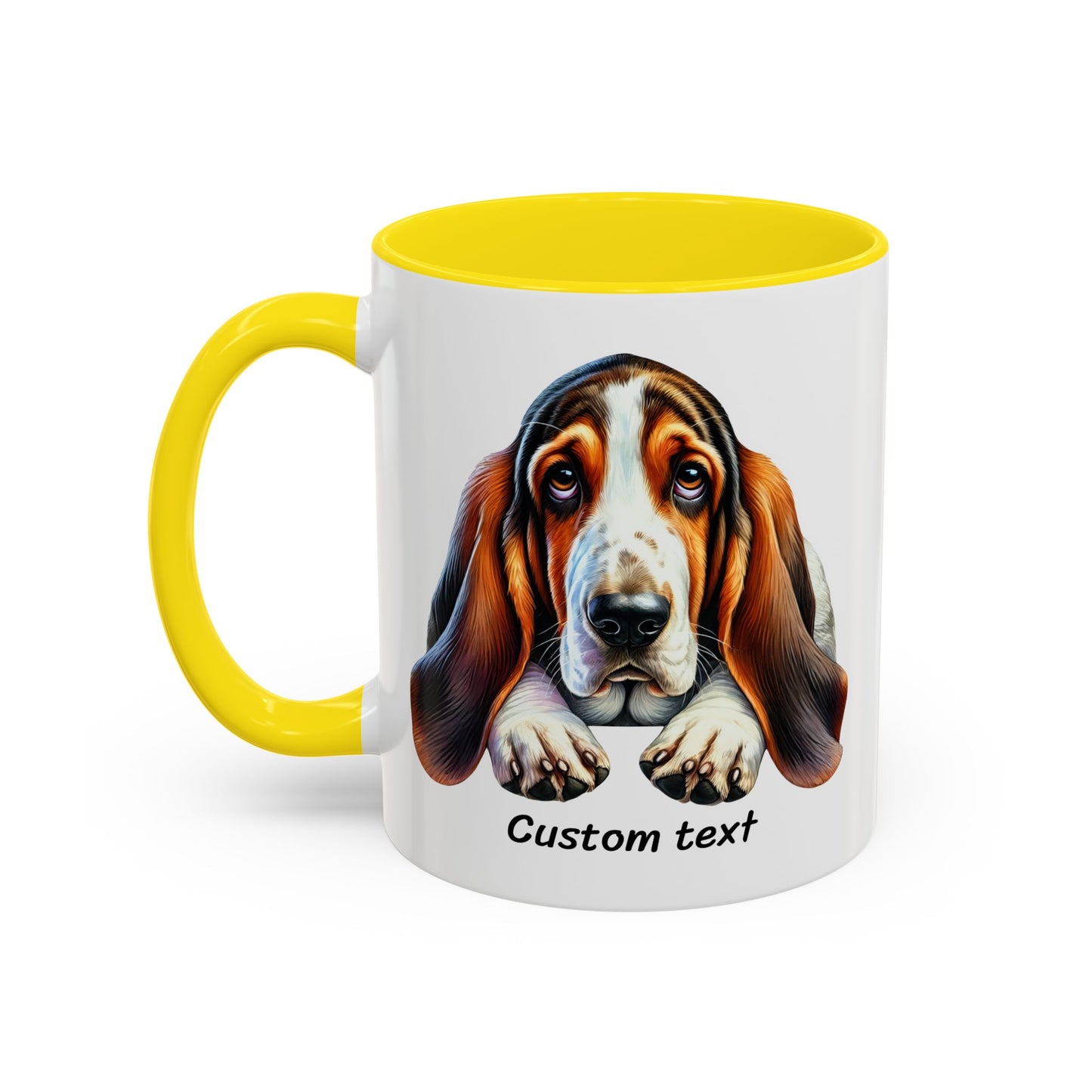 Funny Basset Hound Dog Lover Mug, Dog is Friendly, I am Not' Coffee Cup, Dog Mom Gift for Pet Lovers with Attitude and Humor