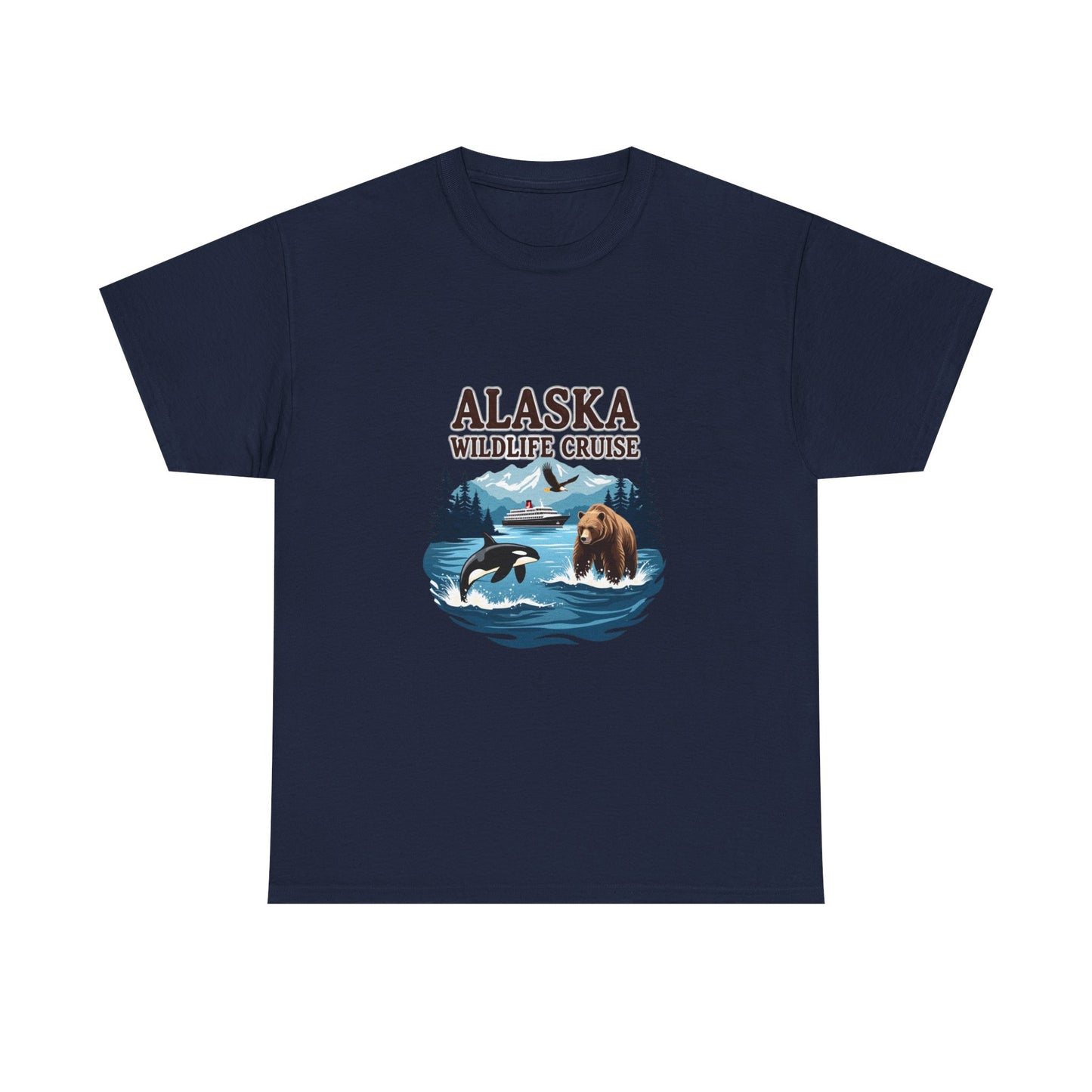 Alaska Wildlife Cruise Unisex Heavy Cotton Tee, Alaska Cruise Shirt, Wildlife Vacation Tee, Nature Enthusiast Gift