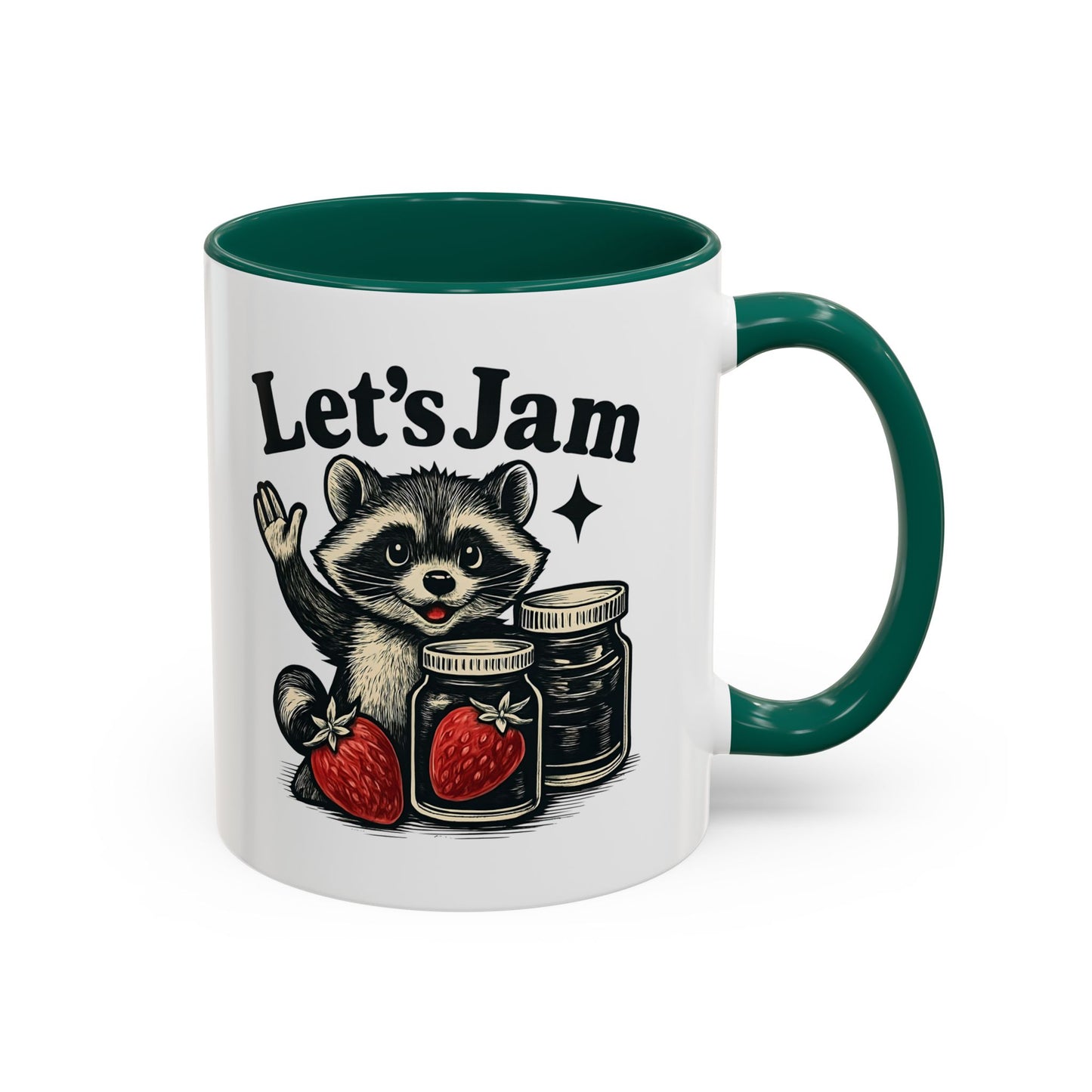 Racoon Mug, Racoon Gifts, Let's Jam Coffee Mug, Strawberry Mug, Cute Summer Mug, Raccoon Strawberry Mug, Funny Raccoon Mug, Trending Now