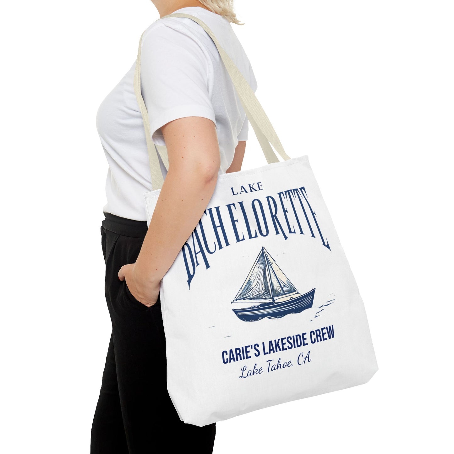 Let's Get Nauti Personalized Tote Bag, Bride Tote Bag, Bridesmaid Tote Bag, Hen Party Favors, Bride Tribe, Lake Bachelorette