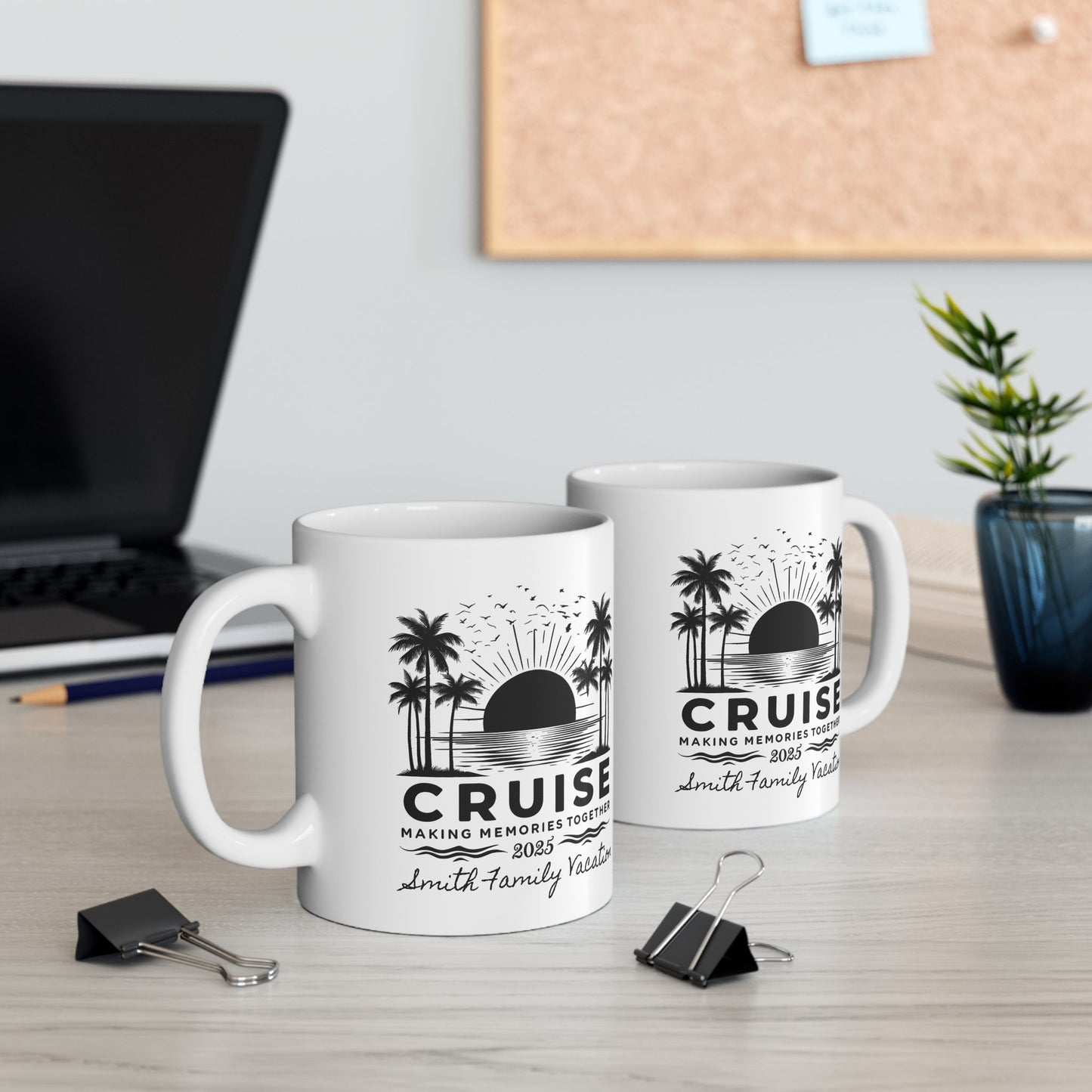 Personalized Tropical Cruise Mug, Ceramic Mug, Cruise Cup, Cruise Ship Cup, Travel Enthusiast Gift, Family Reunion Gift, Bachelorette Cruise