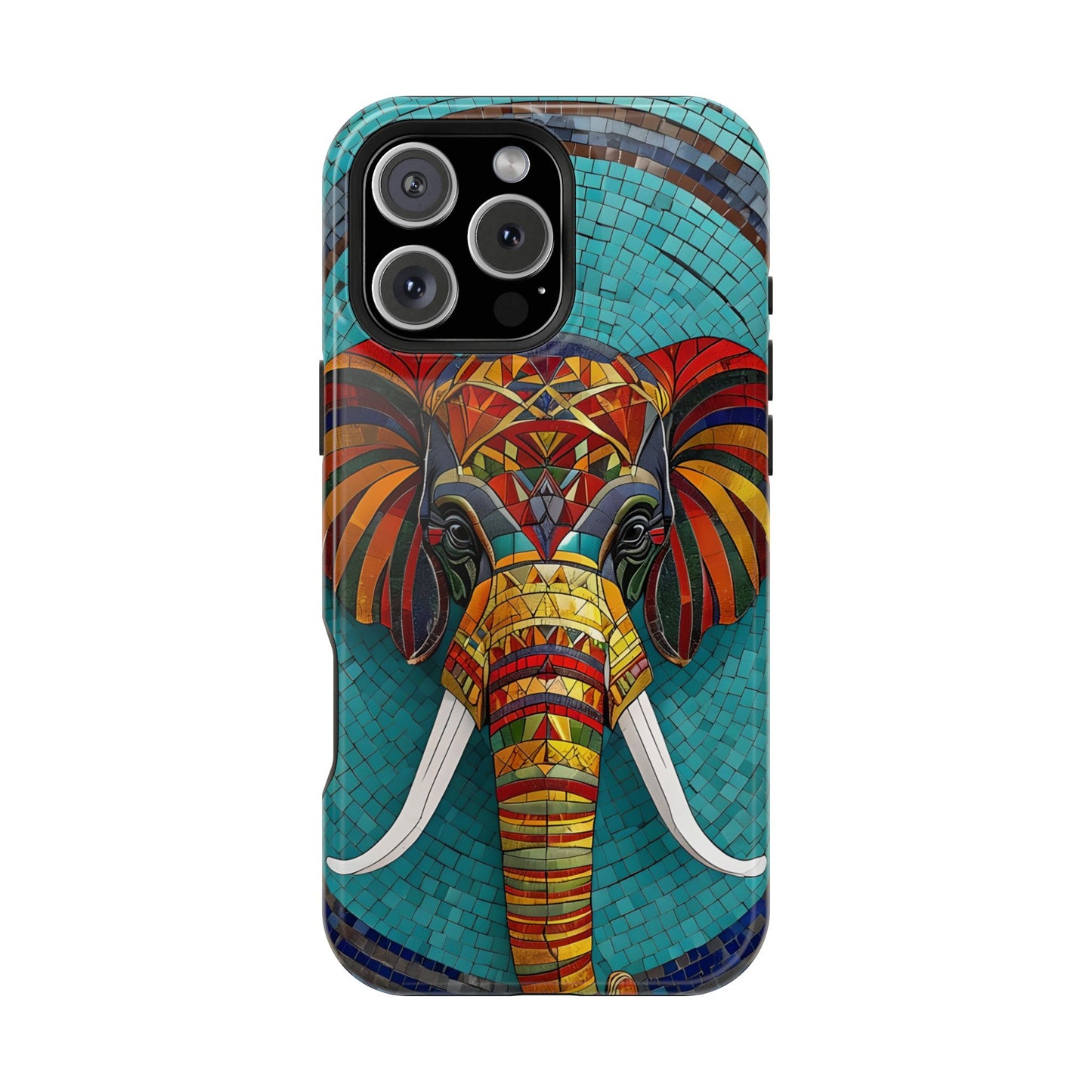 Artistic Elephant Phone Case, Elephant Case, Trendy iPhone Case, Elephant Lover Gift, Unique iPhone Case, Mosaic Design