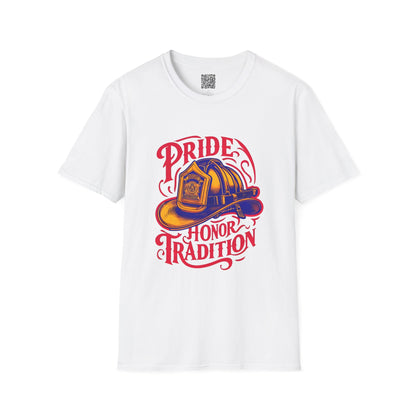 Firefighter Pride T-Shirt, Honor Tradition Tee, Unisex Softstyle Shirt, First Responder Gift, Fire Department Apparel