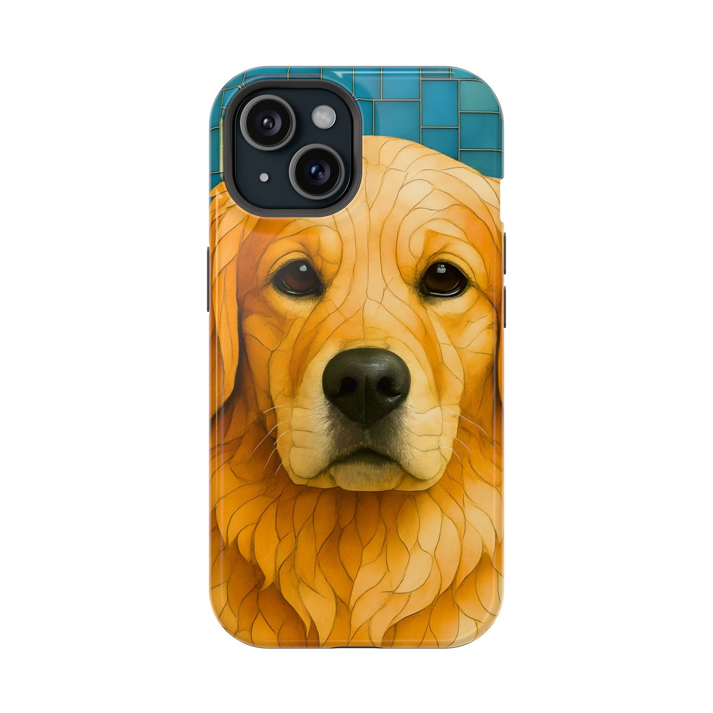 Golden Retriever Mosaic Phone Case, Dog Lover Gift, Protective iPhone Cover, Unique Pet Art, Animal Pattern Case