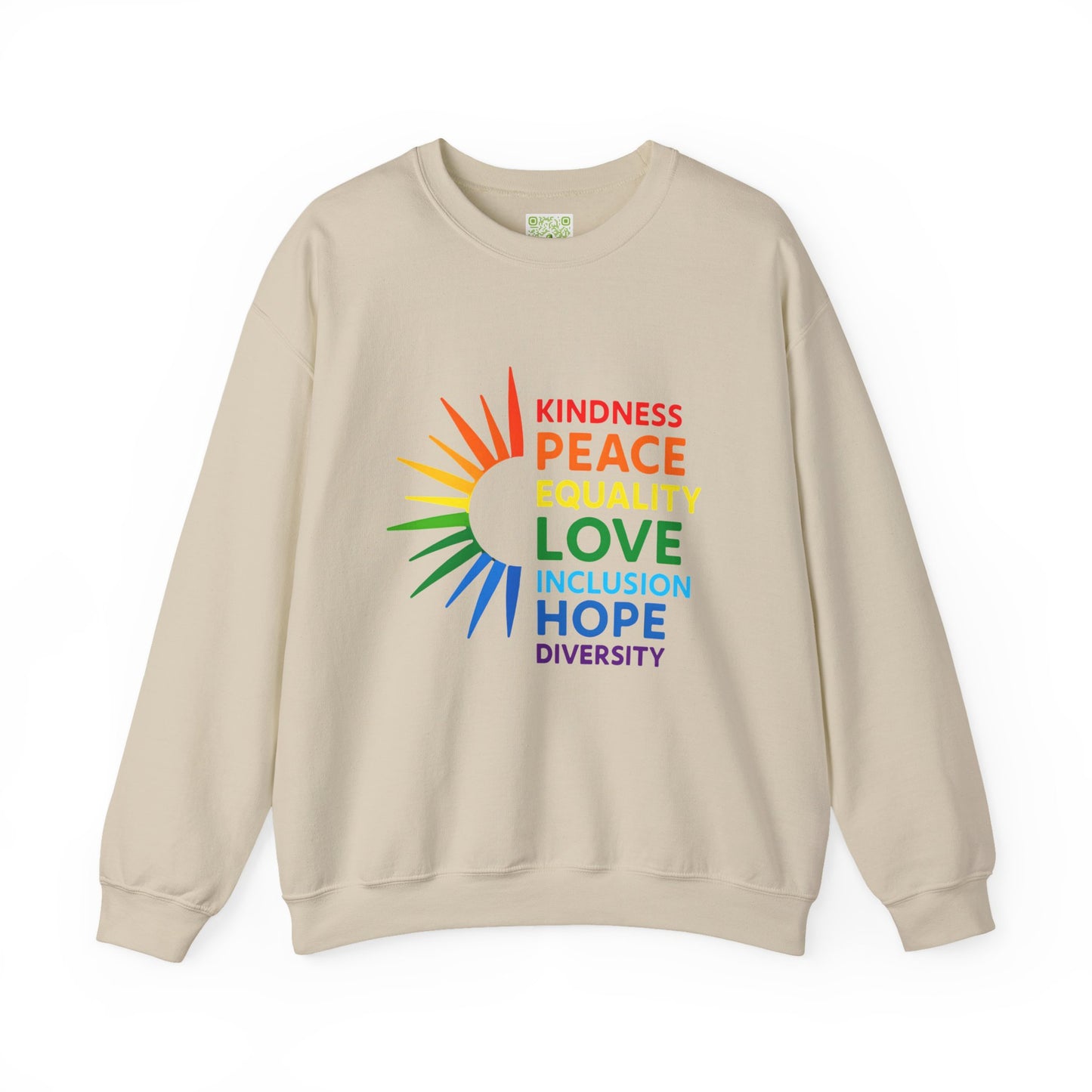 LGBTQ Equality Shirt, Pride Month Crewneck Sweatshirt, Kindness Peace Love Pride Sweater, Rainbow Gay Pride Clothing, Unisex Pride Gift