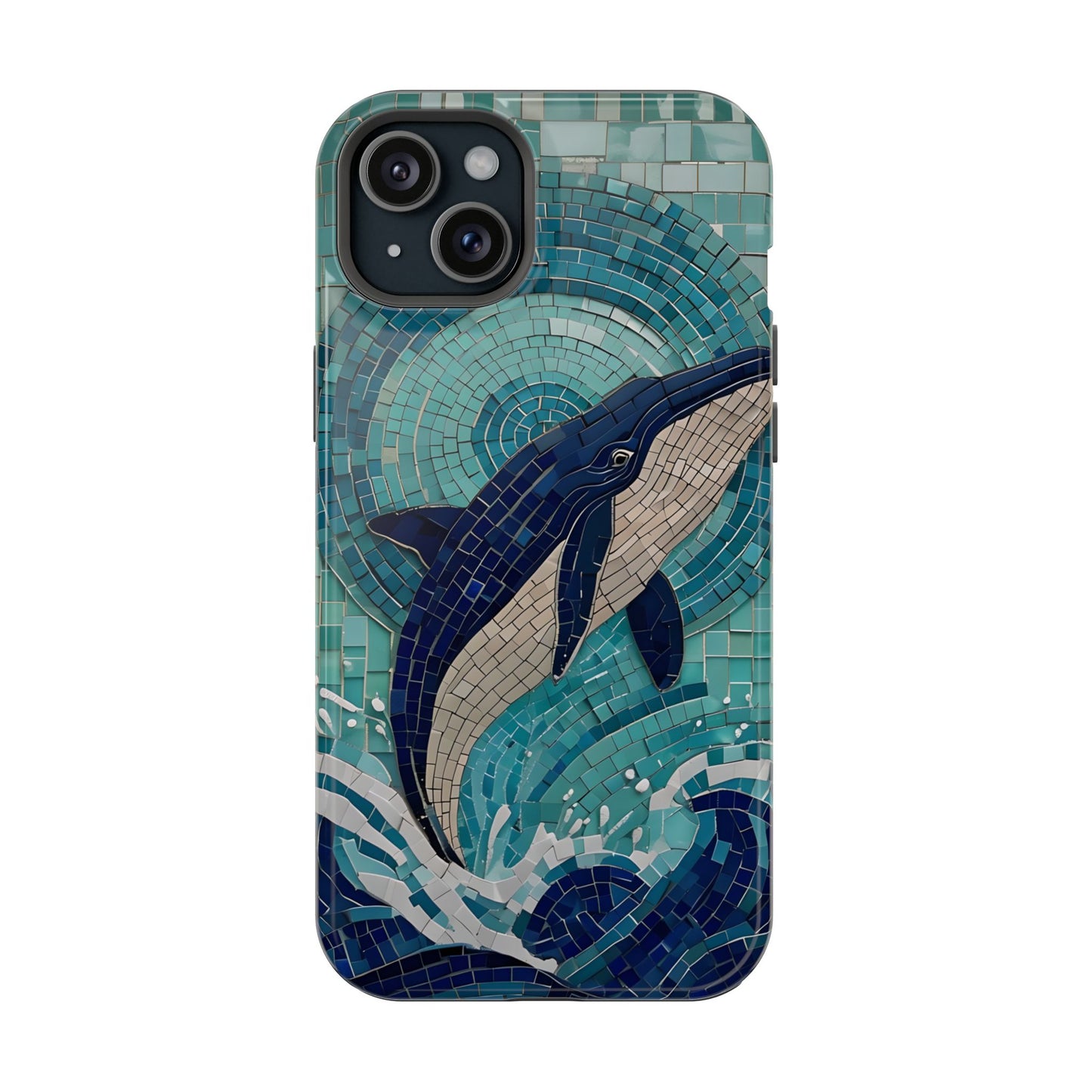 Whale Watching Mosaic iPhone Case, Whale Art, Unique Phone Case, Humpback Whale, Whale Gift, Marine Biology, Whale Watcher