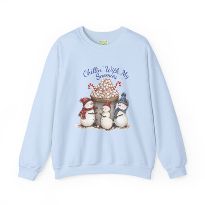 Chillin with my Snomies Sweatshirt, Snowman Apparel, Funny Snowman Shirt, Cute Snowman, Let It Snow, Snowman Lover Gift