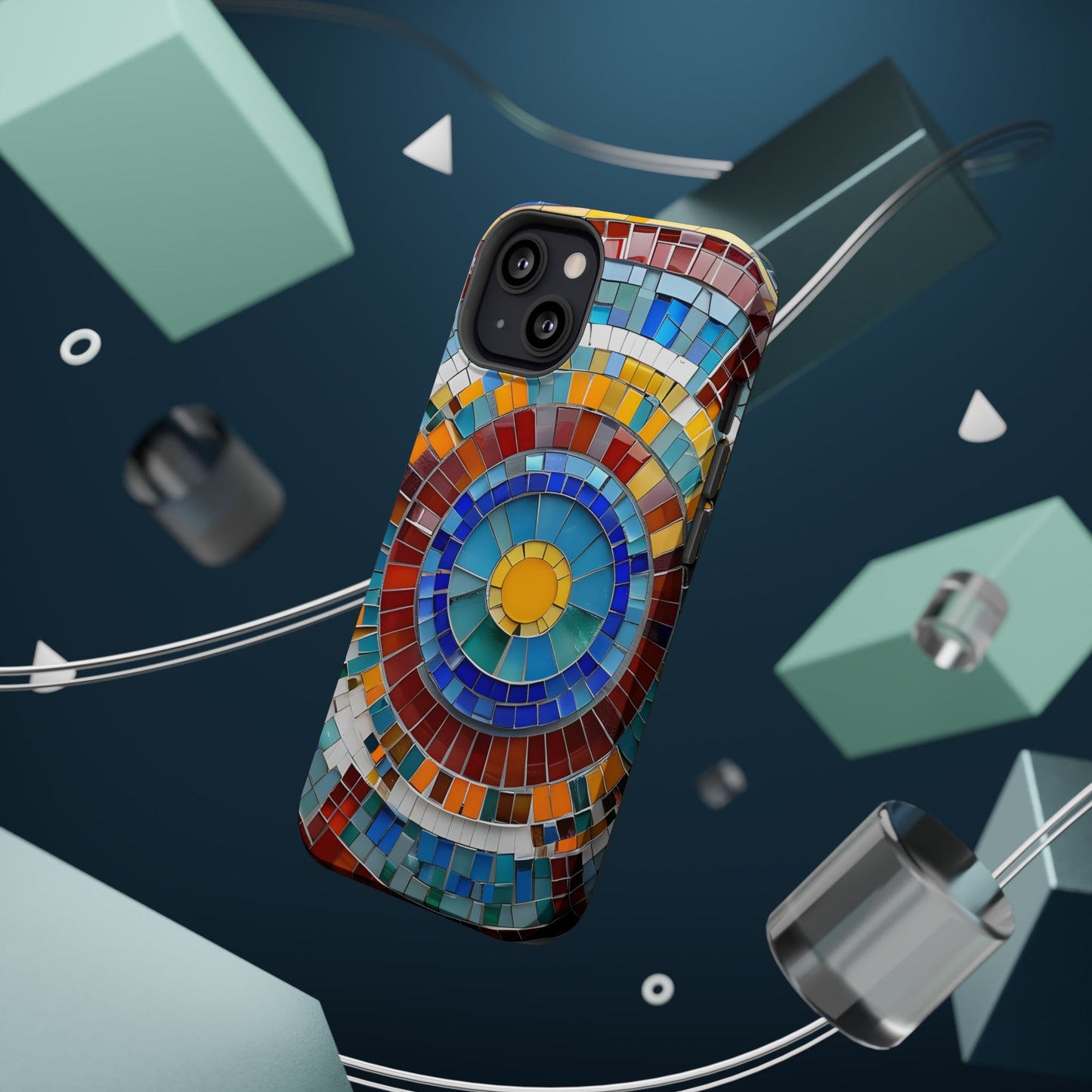 Vibrant Mosaic  iPhone Case - Colorful iPhone Cover, Unique Phone Accessory, MegSafe iPhone cover