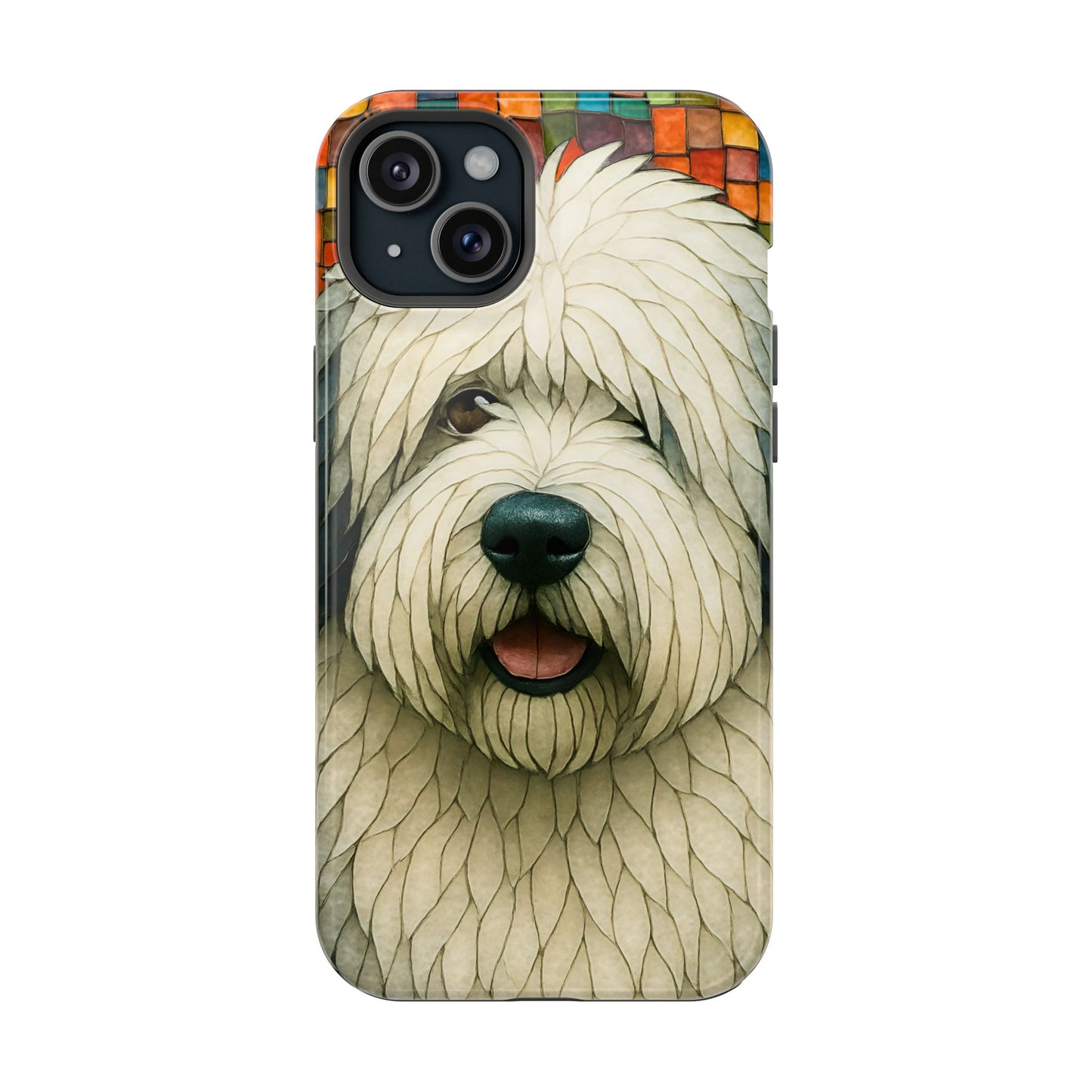 Old English Sheepdog Mosaic Phone Case, English Sheepdog iPhone Case, Dog Phone Case, Dog Lover Gift, Cute Dog Cover