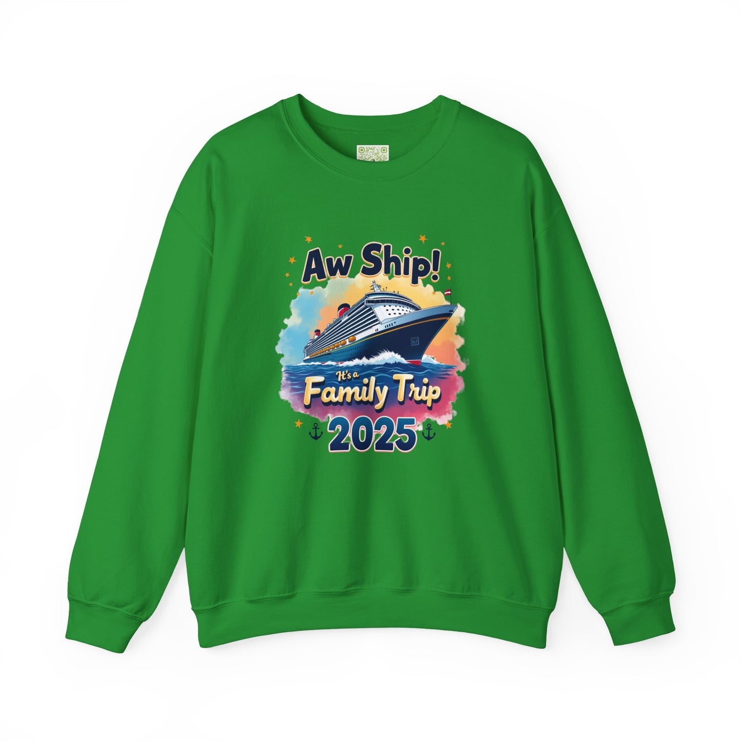 Aw Ship! Family Trip 2025 Unisex Crewneck Sweatshirt, Cruise