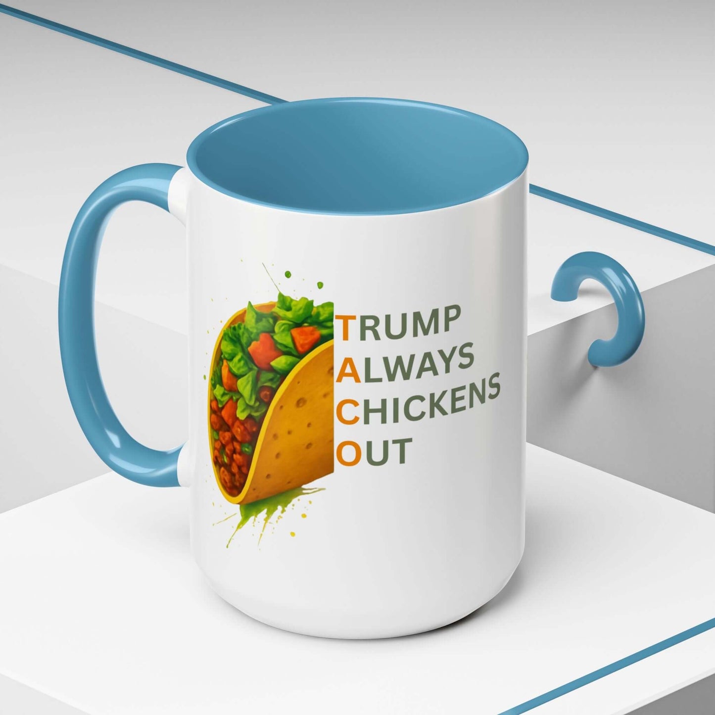 Trump Always Chickens Out TACO Mug, Subtle Anti Trump, Democrat Gift Mug, Funny Liberal Gift, Political Mug
