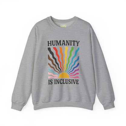 Pride Month Crewneck Sweatshirt, Humanity is Inclusive, LGBT Shirt, Lesbian Pride, Bisexual, Transgender, Equal Rights, pridemonth