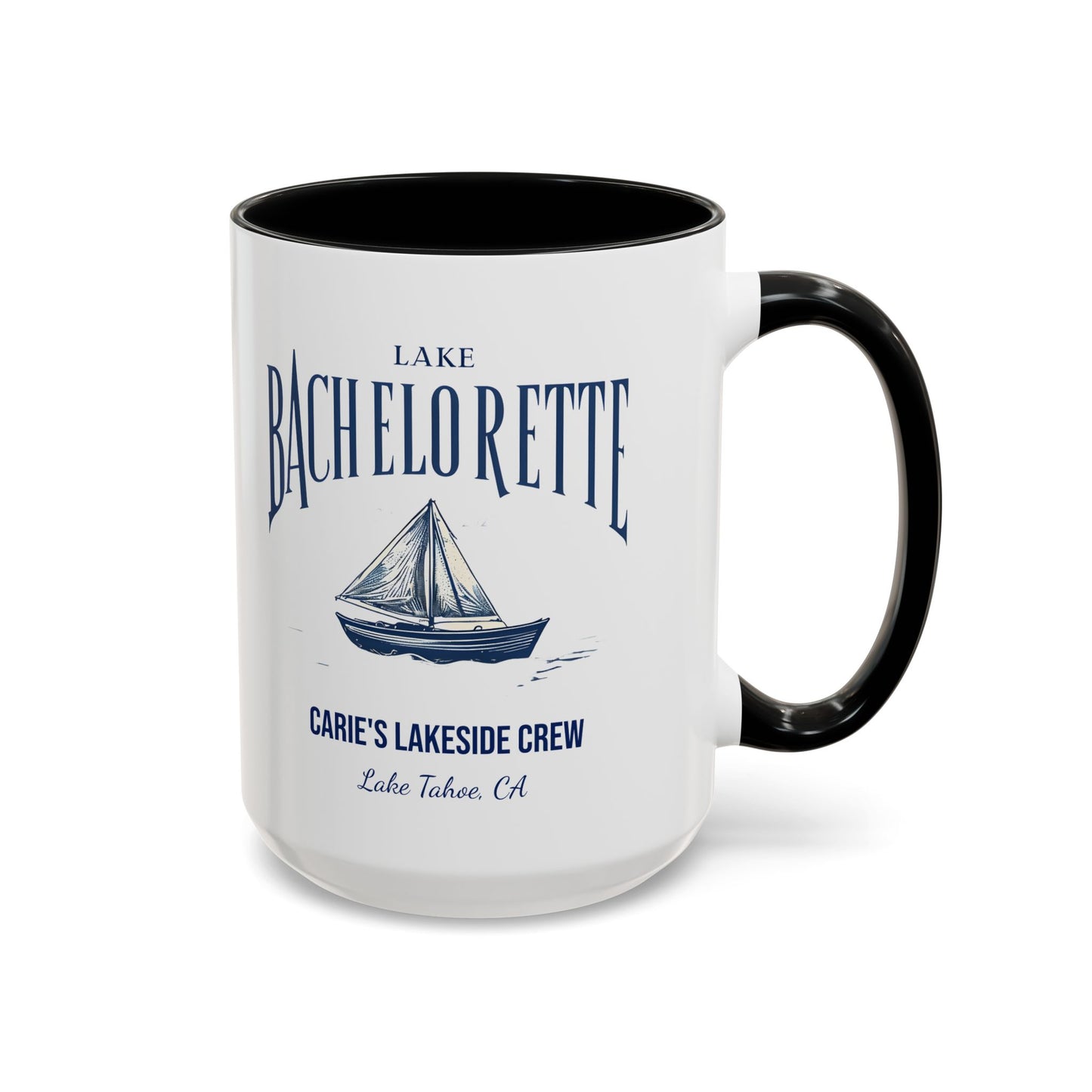 Let's Get Nauti Personalized Accent Coffee Mug, Sail Boat Hen Party Favor, Bachelorette Cruise, Bride Tribe, Camp Bach Gift