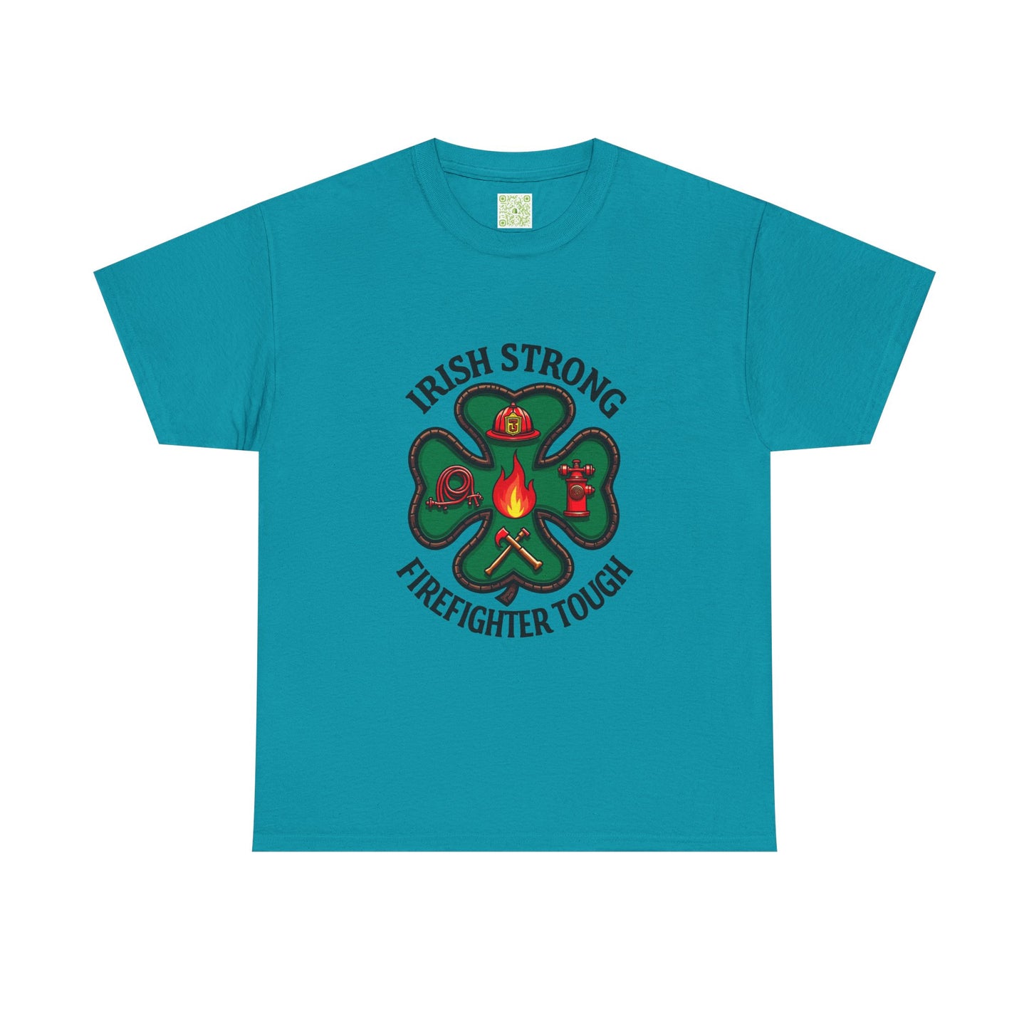 Irish Strong Firefighter Tough Unisex Heavy Cotton Tee, St. Patrick's Day Gift, Firefighter Apparel, Irish Pride Shirt, Unisex Tee