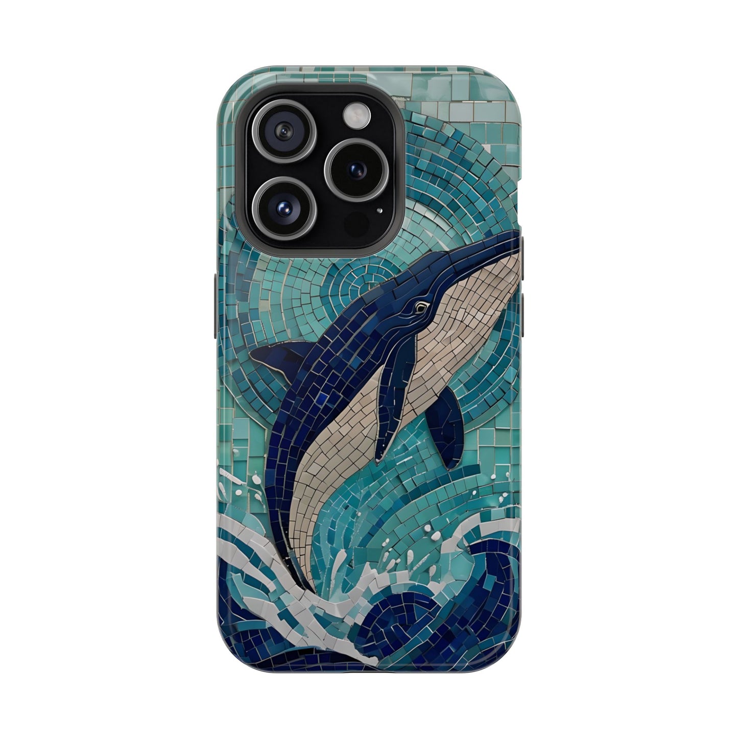 Whale Watching Mosaic iPhone Case, Whale Art, Unique Phone Case, Humpback Whale, Whale Gift, Marine Biology, Whale Watcher