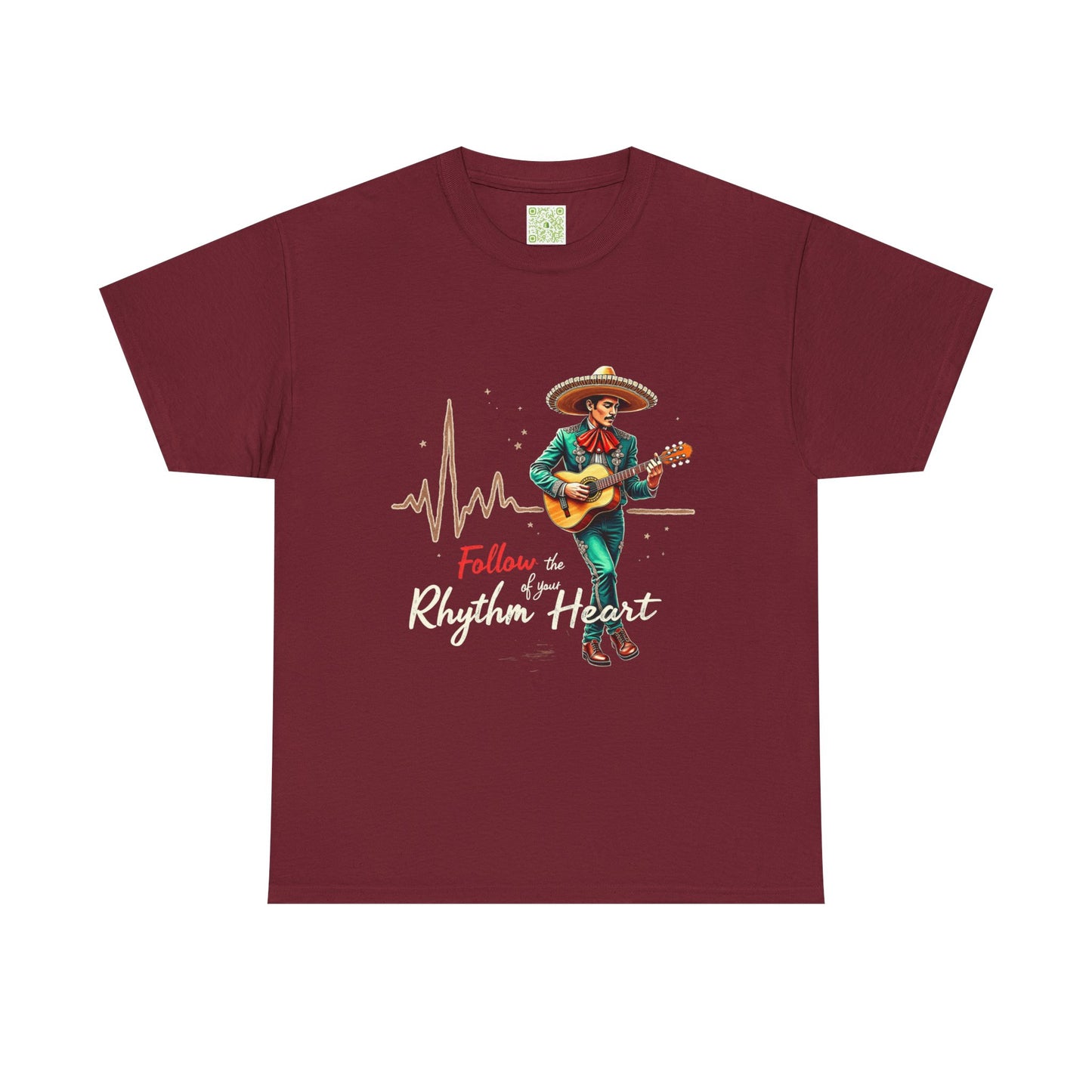 Viva la Vida Follow the Rhythm Heart Tee, Mexican Pride, Musical Vibe Tee, Mexican Pride Shirt, Concert Attire, Casual T-Shirt