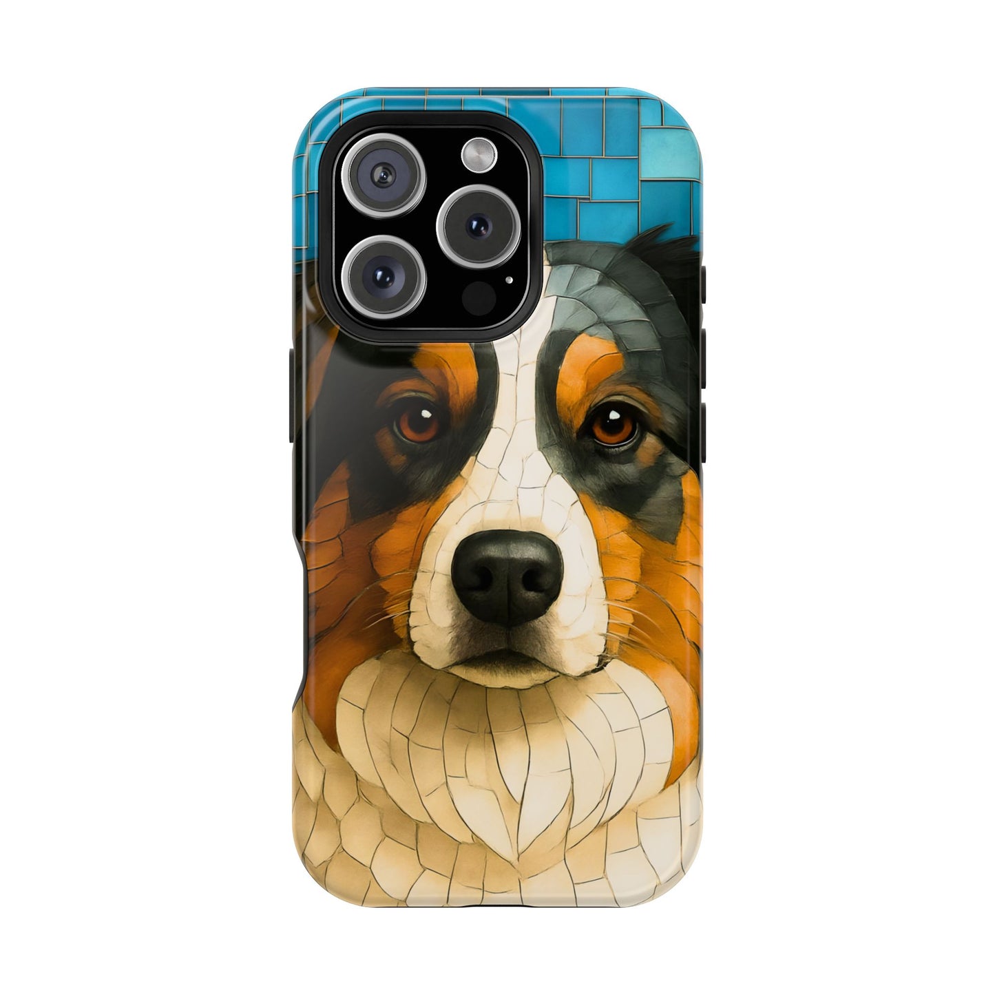 Australian Shepherd Mosaic Phone Case, iPhone Dog Case, Dog Lover Gift, Shepherd Dog Cover, Dog Phone Protector