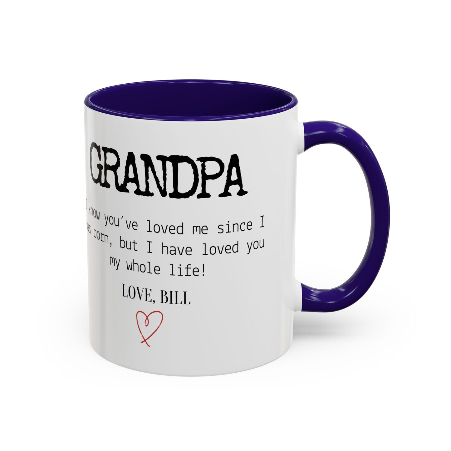 Personalized Grandpa Mug, Gift from Grandchild, Custom Message Coffee Cup, Grandpa Birthday Gift, Father’s Day Mug, Sentimental Gift for Grandpa