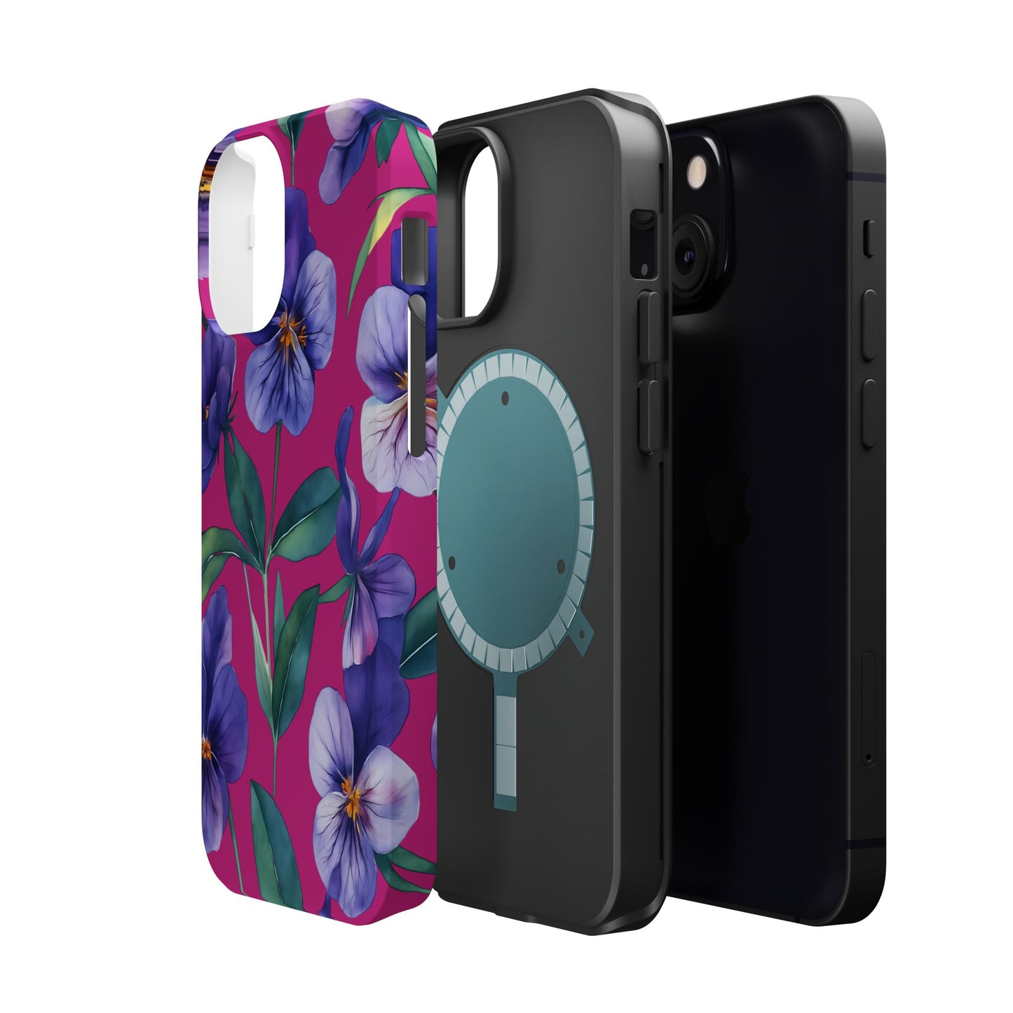 African Violet Floral Magnetic Tough Case, Summer Iphone Case, Wildflower Case, Flower Phone Cover, Stylish Phone Case