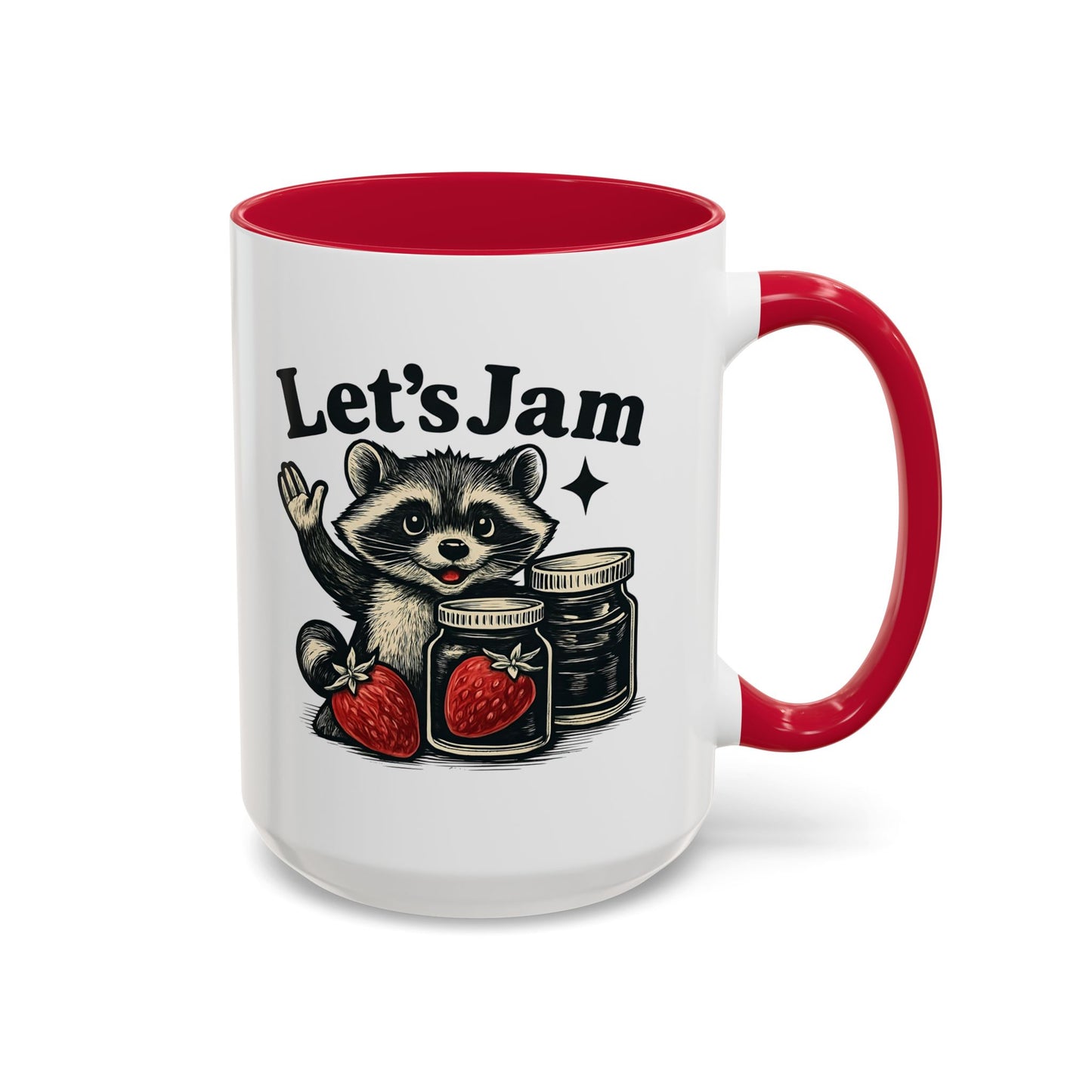 Racoon Mug, Racoon Gifts, Let's Jam Coffee Mug, Strawberry Mug, Cute Summer Mug, Raccoon Strawberry Mug, Funny Raccoon Mug, Trending Now