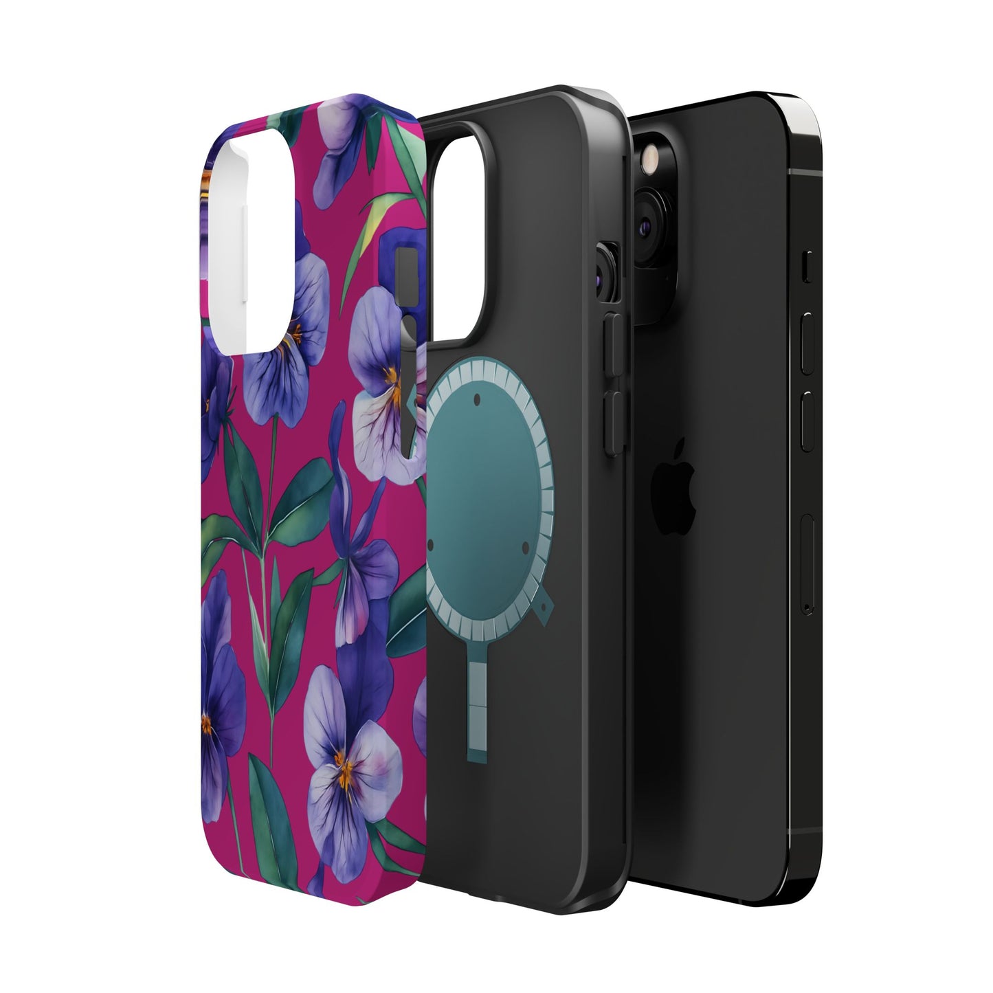 African Violet Floral Magnetic Tough Case, Summer Iphone Case, Wildflower Case, Flower Phone Cover, Stylish Phone Case