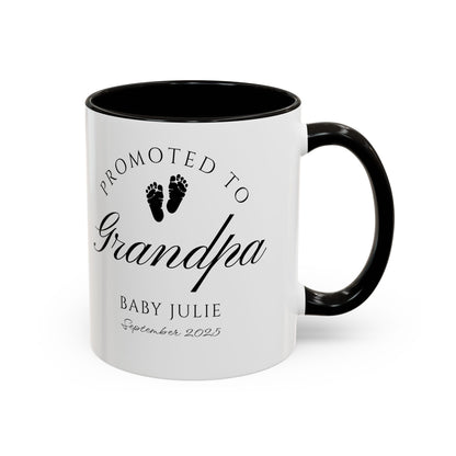 Promoted to Grandpa Mug, Personalized New Grandpa Gift 2025, Custom Baby Announcement Coffee Cup, Pregnancy Reveal for Grandfather, First Grandchild Gift