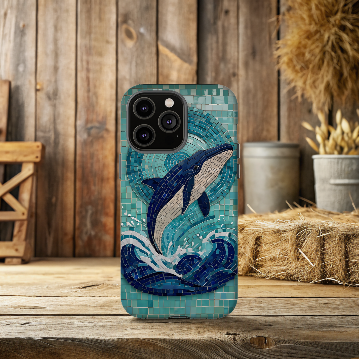 Whale Watching Mosaic iPhone Case, Whale Art, Unique Phone Case, Humpback Whale, Whale Gift, Marine Biology, Whale Watcher