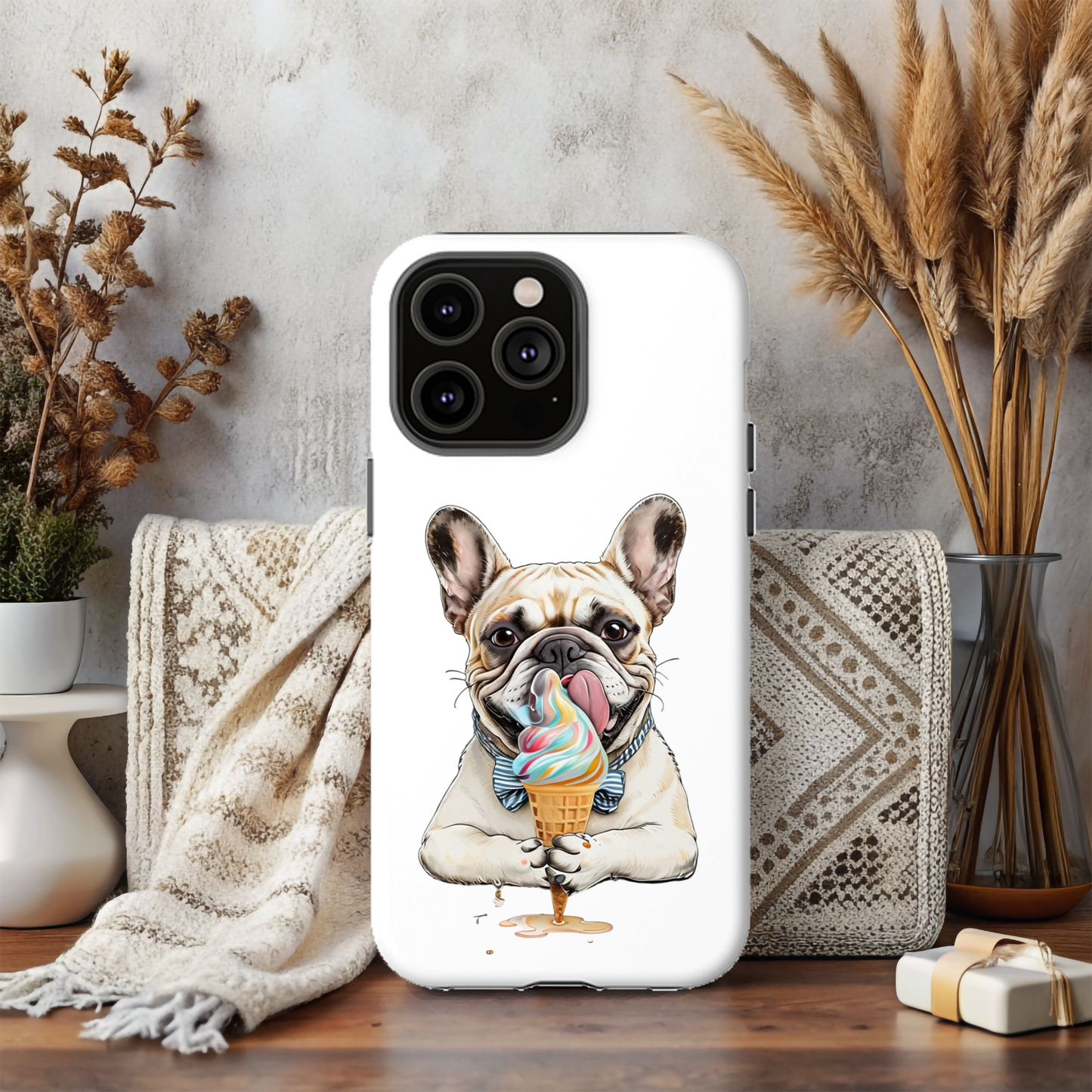 French Bulldog iPhone Case, Ice Cream Phone Case, Frenchie Mom Gift, Dog Phone Case, French Bulldog Lover Gift