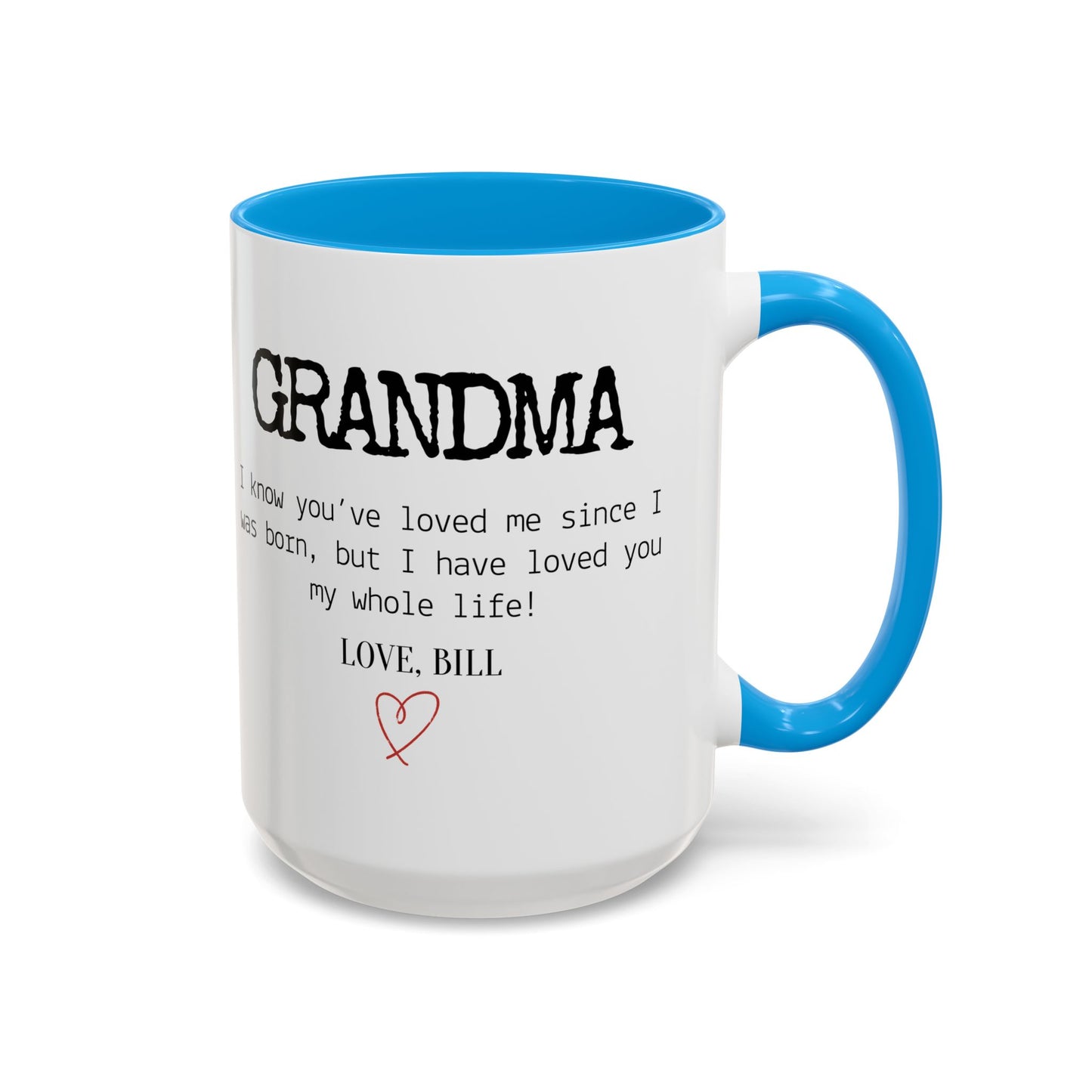 Personalized Grandma Mug, Gift from Grandchild, Custom Message Coffee Cup, Grandma Birthday Gift, Mother’s Day Mug, Sentimental Gift for Grandma