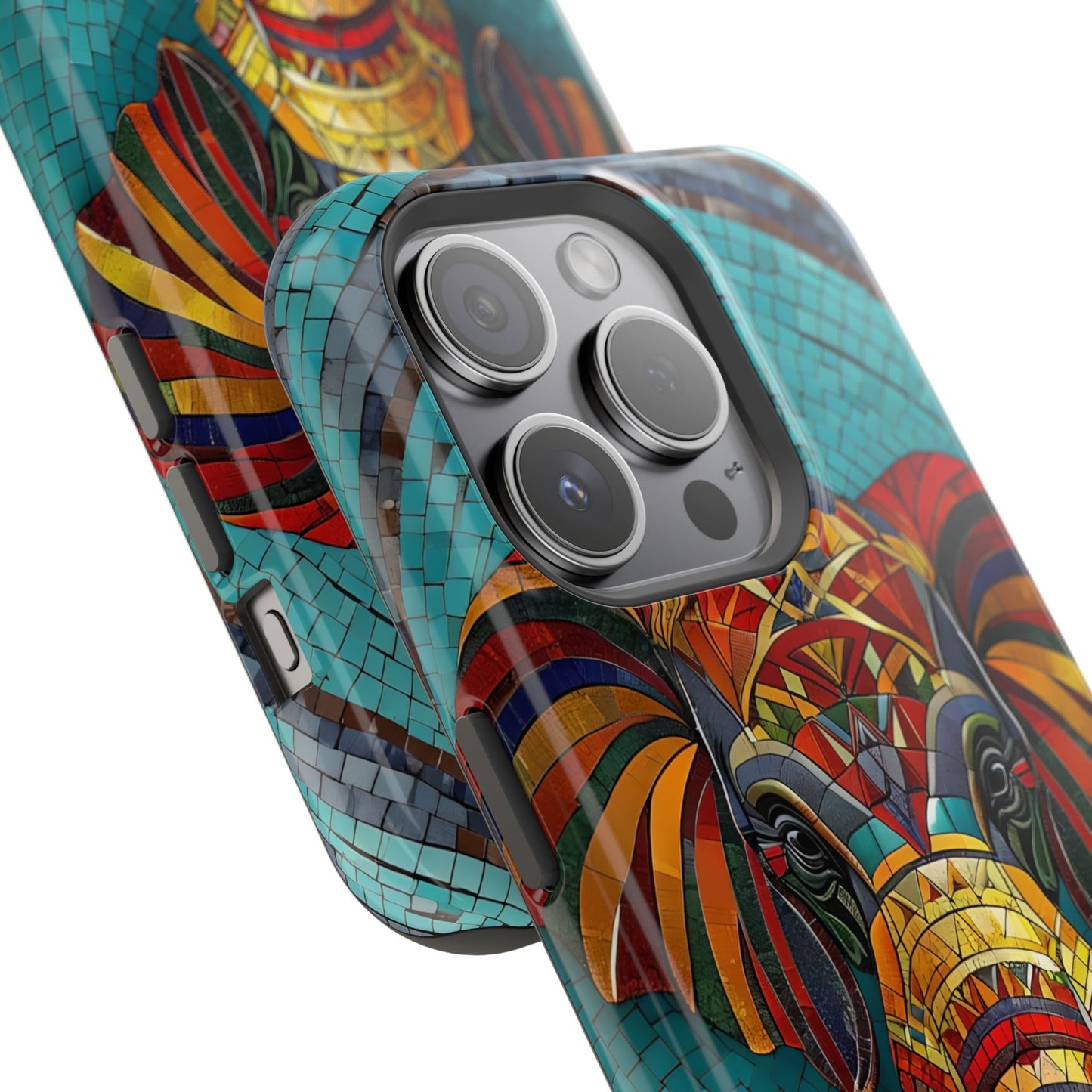 Artistic Elephant Phone Case, Elephant Case, Trendy iPhone Case, Elephant Lover Gift, Unique iPhone Case, Mosaic Design