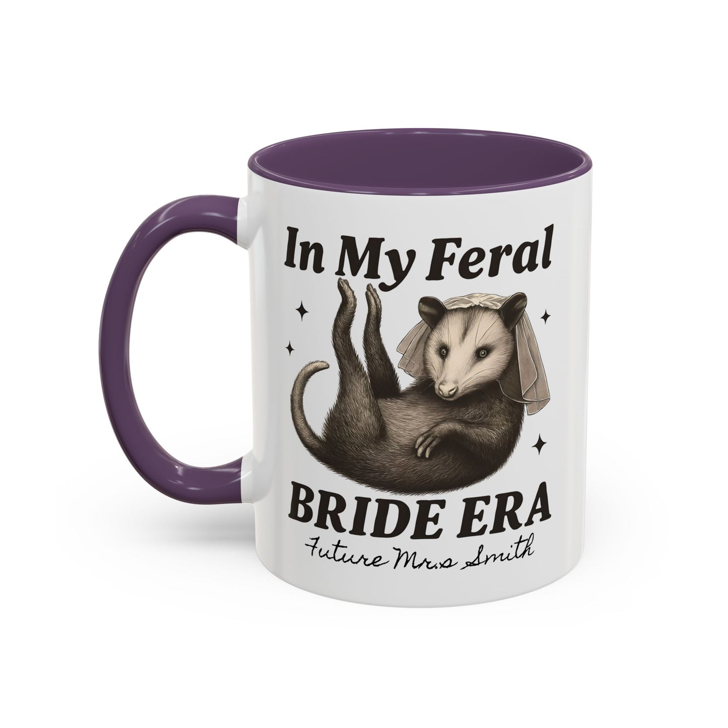 Feral Bride Era Coffee Mug, Funny Bride Mug, In My Feral Era Mug, Opossum Bride Mug, Bride Gift Idea, Quirky Bride Gift
