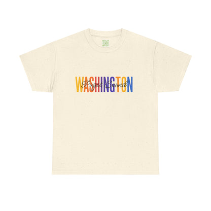 Colorful Puget Sound Washington Tee, Unisex Cotton Shirt, Tacoma Souvenir, Puget Sound Gift, Washington Souvenir
