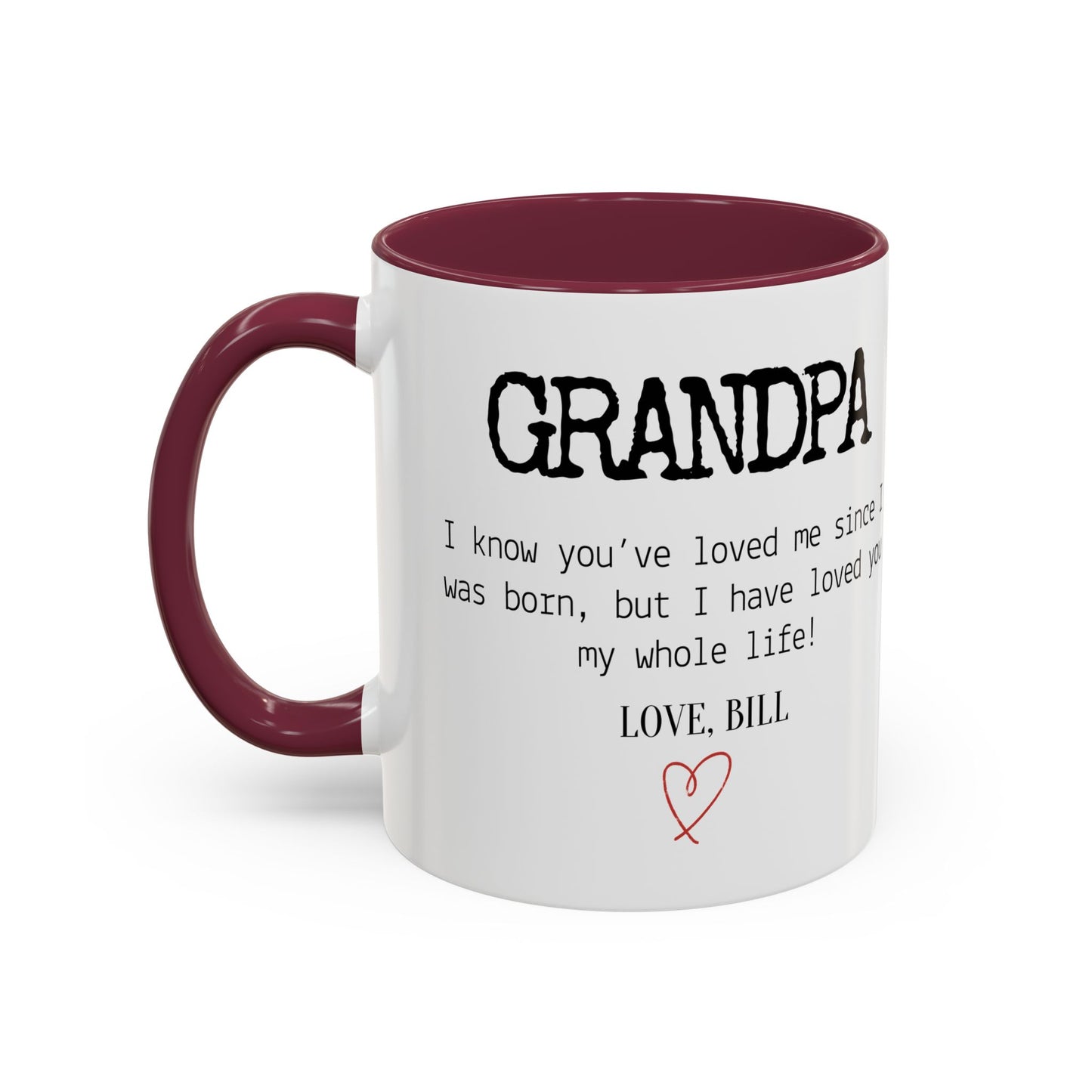 Personalized Grandpa Mug, Gift from Grandchild, Custom Message Coffee Cup, Grandpa Birthday Gift, Father’s Day Mug, Sentimental Gift for Grandpa