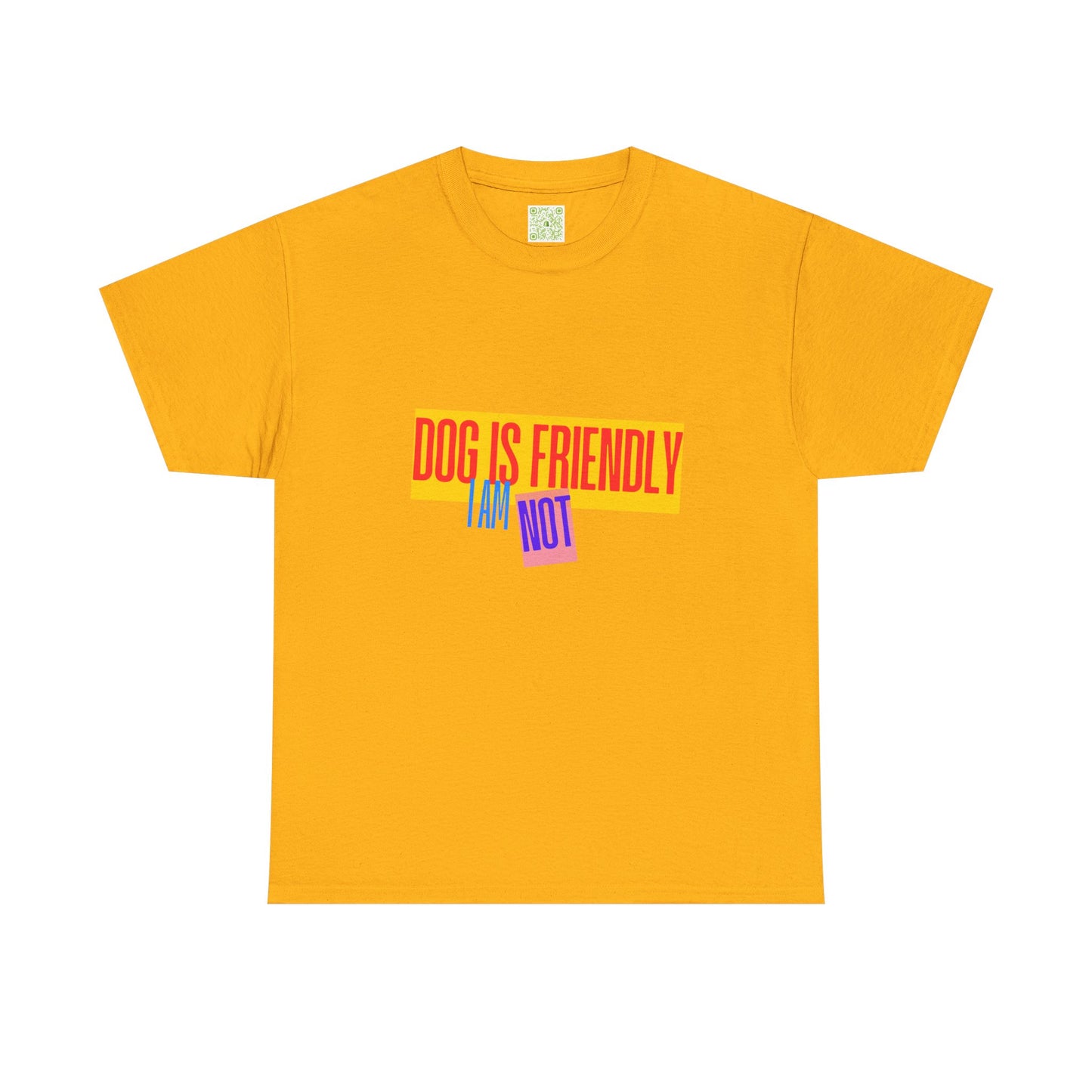 Funny Dog Lover Unisex Heavy Cotton Tee - 'Dog is Friendly, I Am Not'