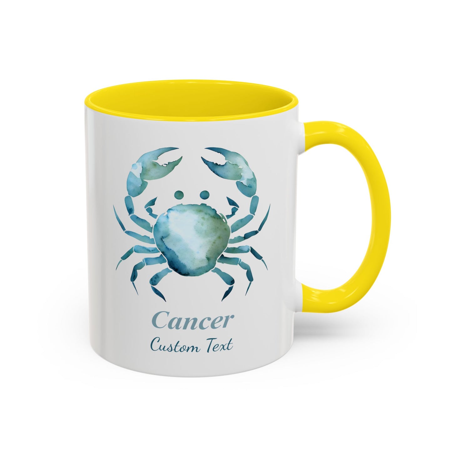 Personalized Cancer Zodiac Accent Coffee Mug, Zodiac Mug, Astrology Mug, Birth Month, Cancer Zodiac Gift, Custom Gift