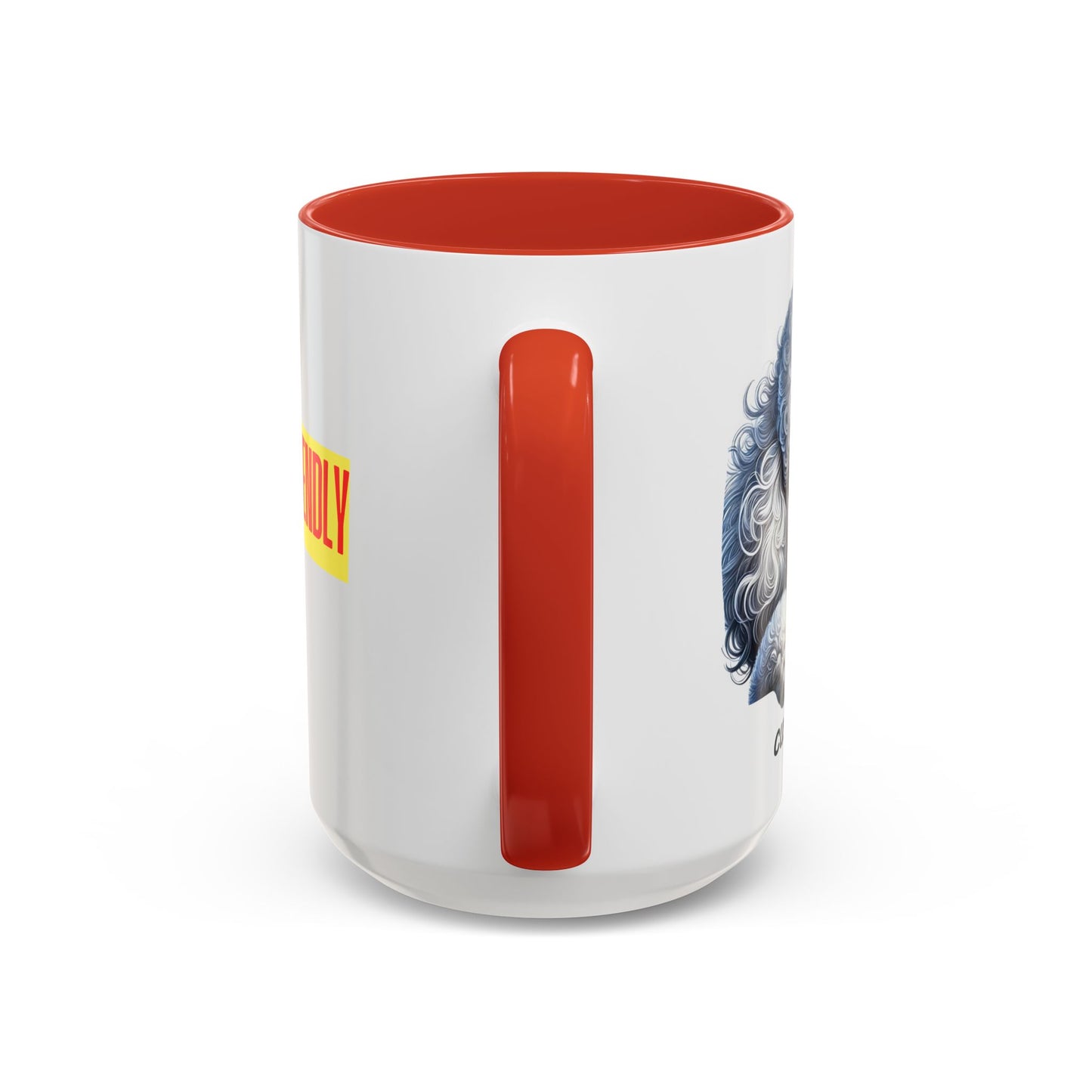 Funny Dog Lover Poodle Accent Mug - "Dog is Friendly, I am Not"