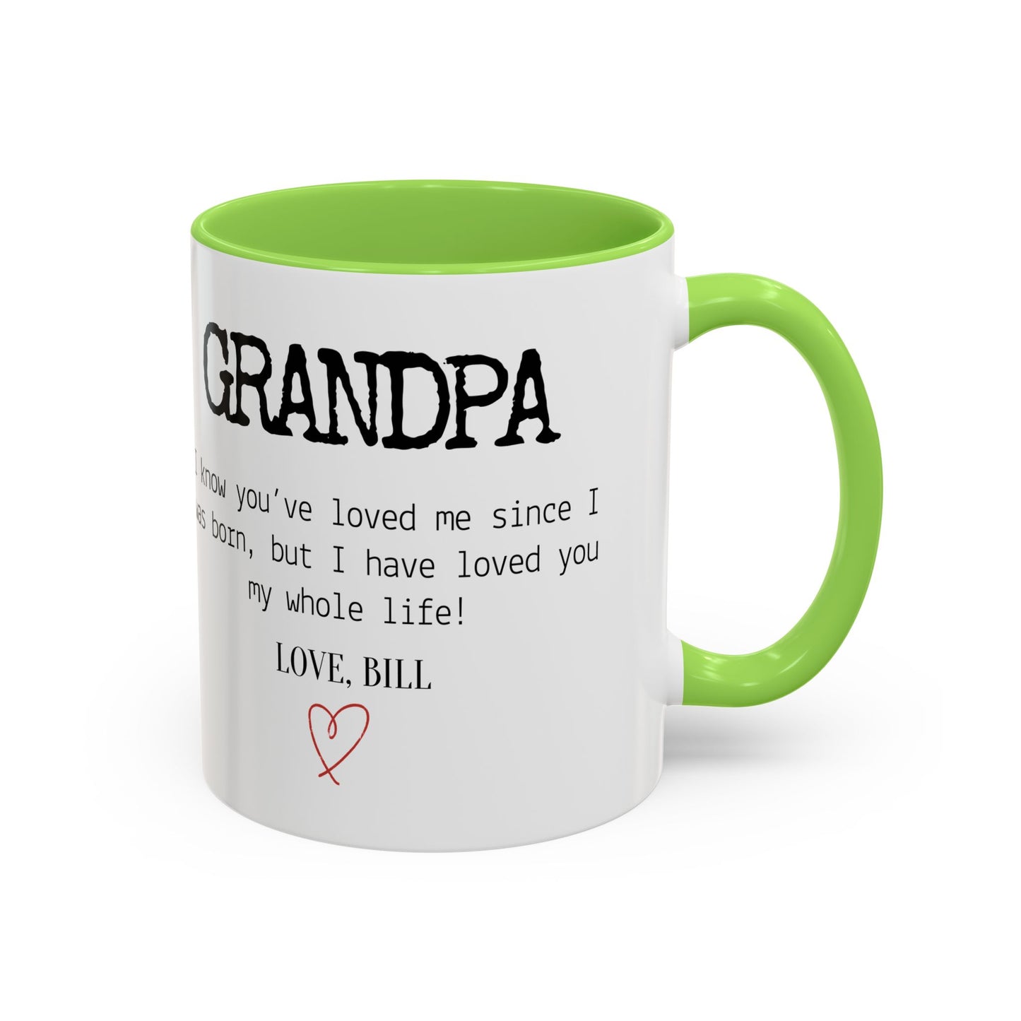 Personalized Grandpa Mug, Gift from Grandchild, Custom Message Coffee Cup, Grandpa Birthday Gift, Father’s Day Mug, Sentimental Gift for Grandpa