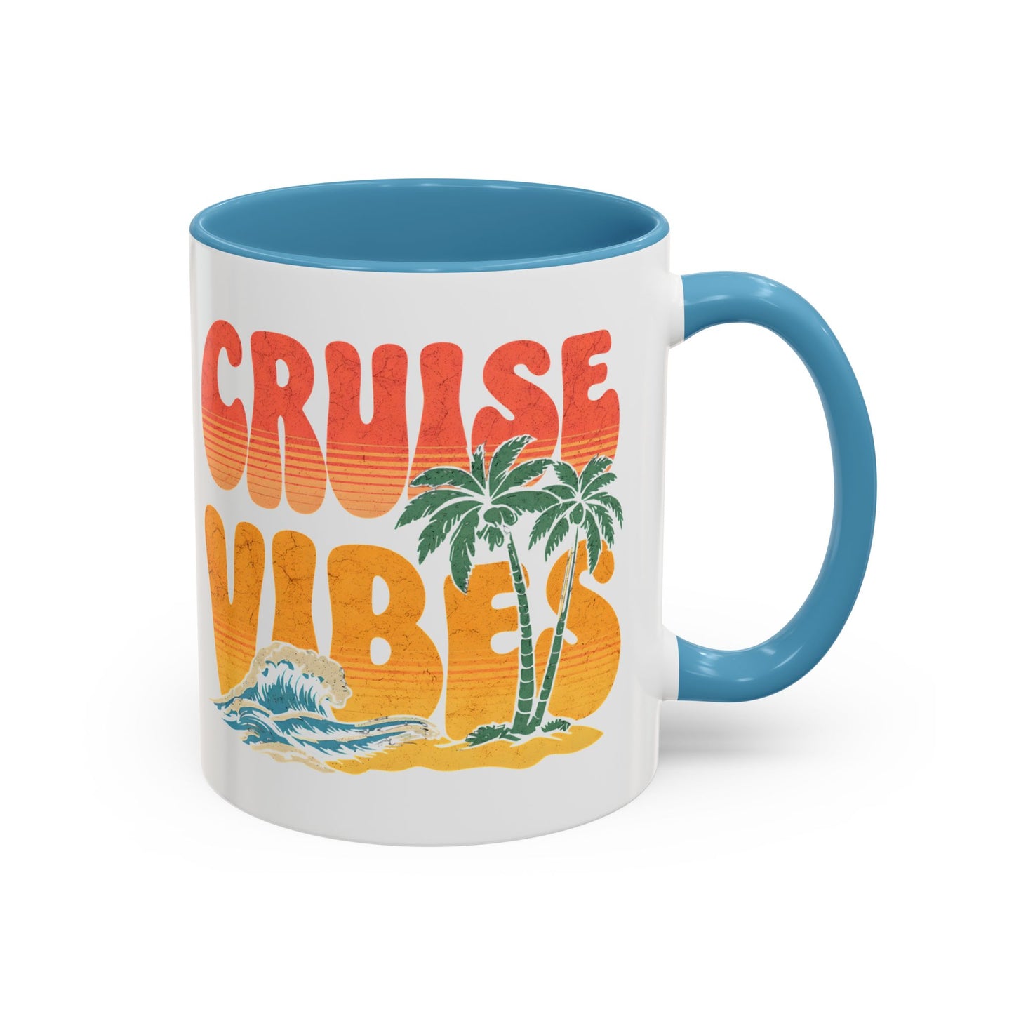 Cruise Vibes Accent Coffee Mug, Cruise Gifts, Royal Caribbean, Disney Cruise Line, Travel Mode, Birthday Cruise Mug