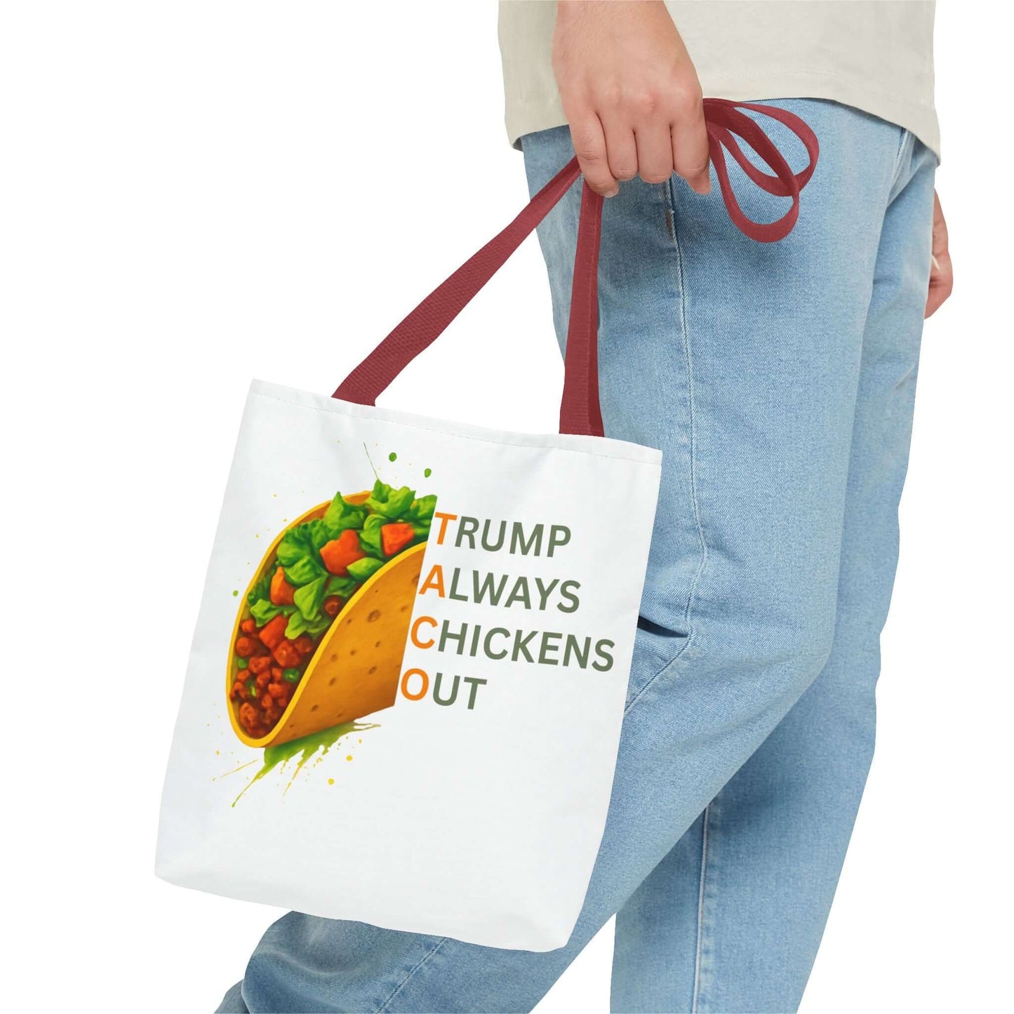 Trump Always Chickens Out TACO Tote, Subtle Anti Trump, Democrat Gift Tote, FDT Tote, Anti-MAGA, Political Tote