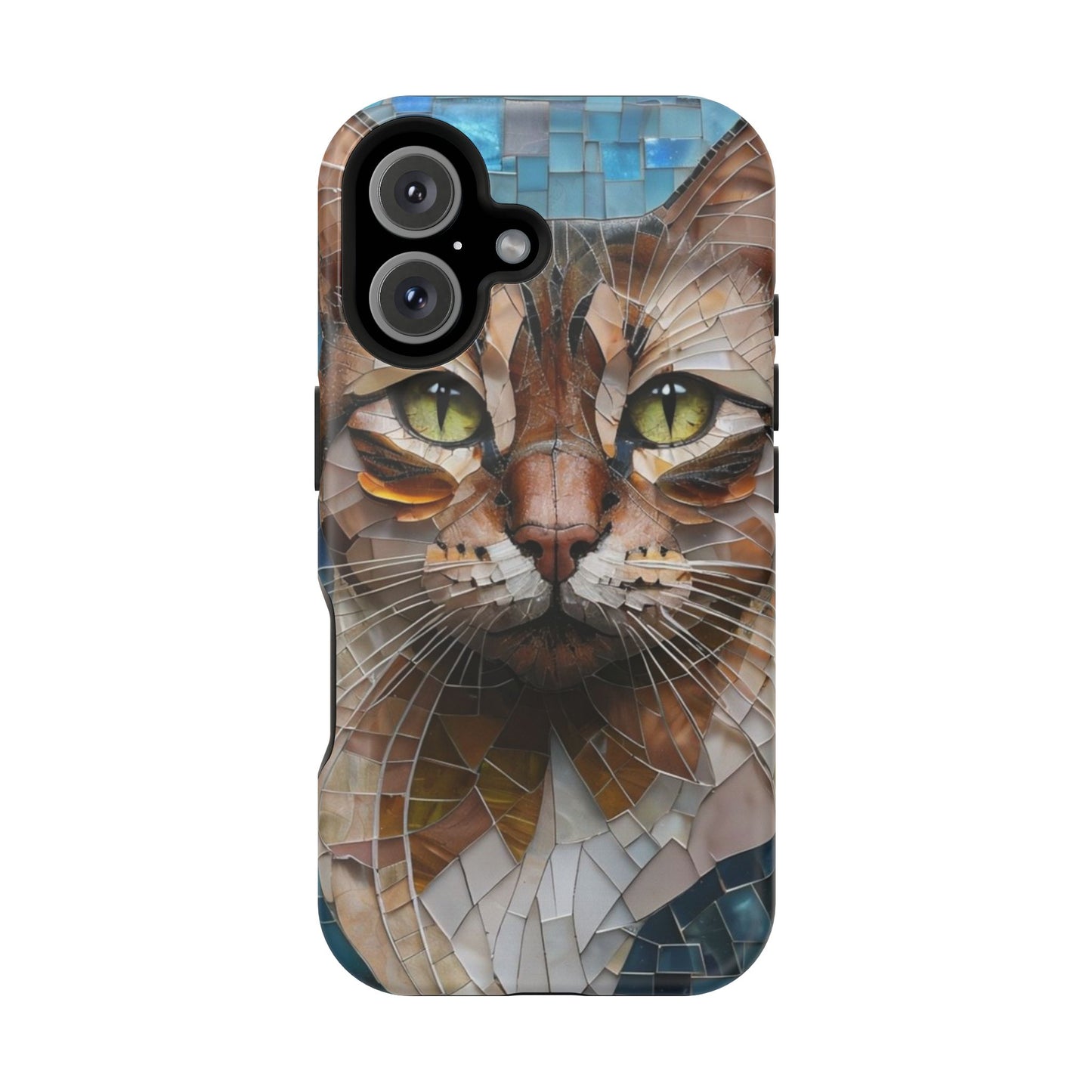 Crazy Cat Lady iPhone Case, Stained Glass Cat, Mosaic Cat Face, Pet Phone Case, iPhone Cat Case, Cat Gift