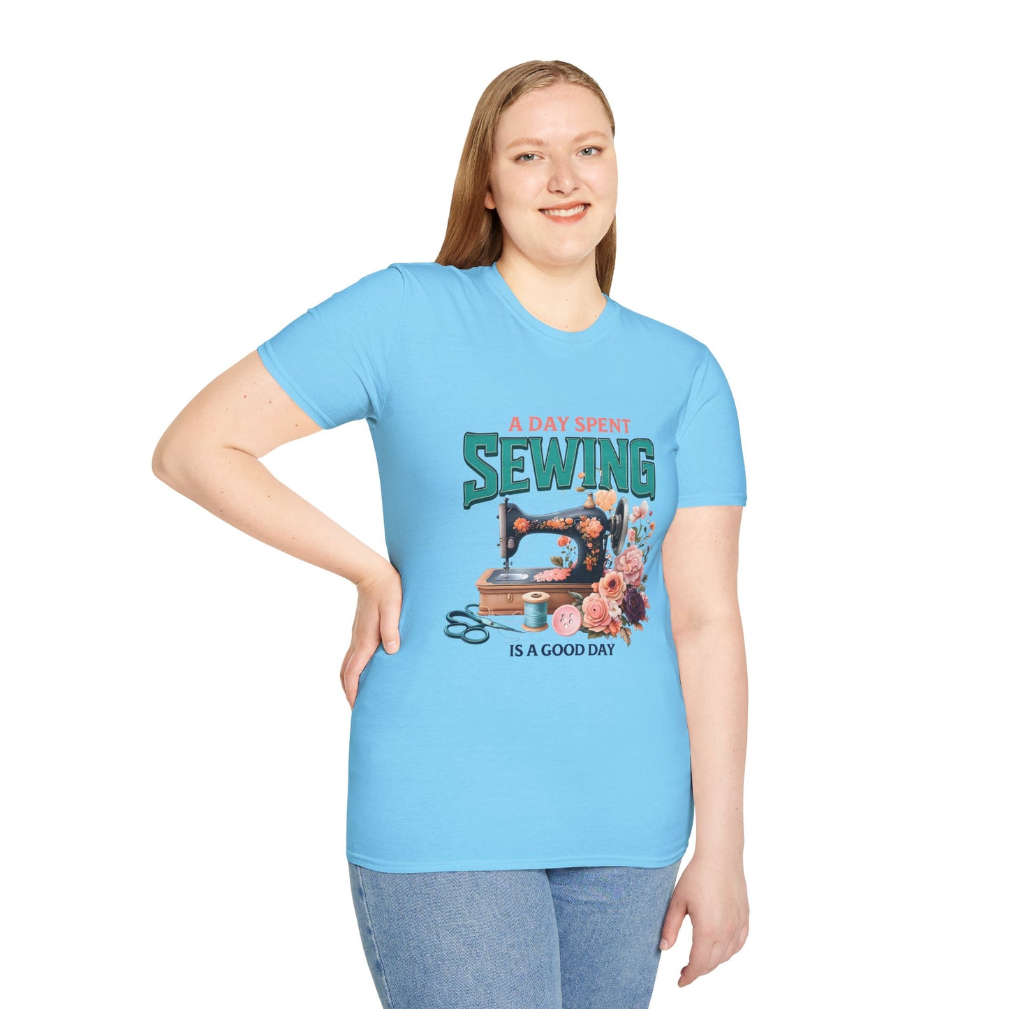 A Day Spent Sewing T-Shirt – Unisex Softstyle Tee for Sewing & Craft Lovers