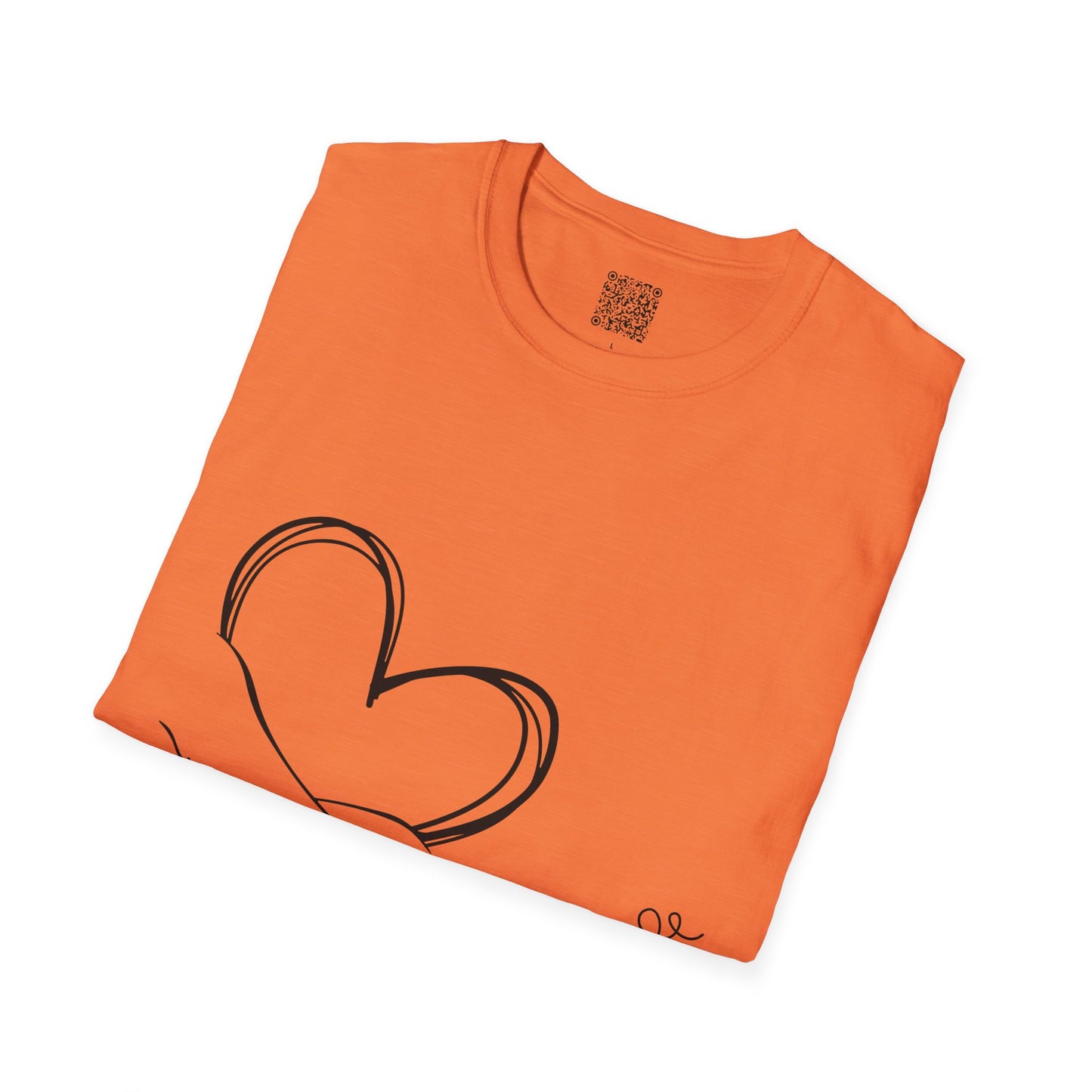 Paw in Hand Love Unisex Softstyle T-Shirt - Hand-Drawn Love Design