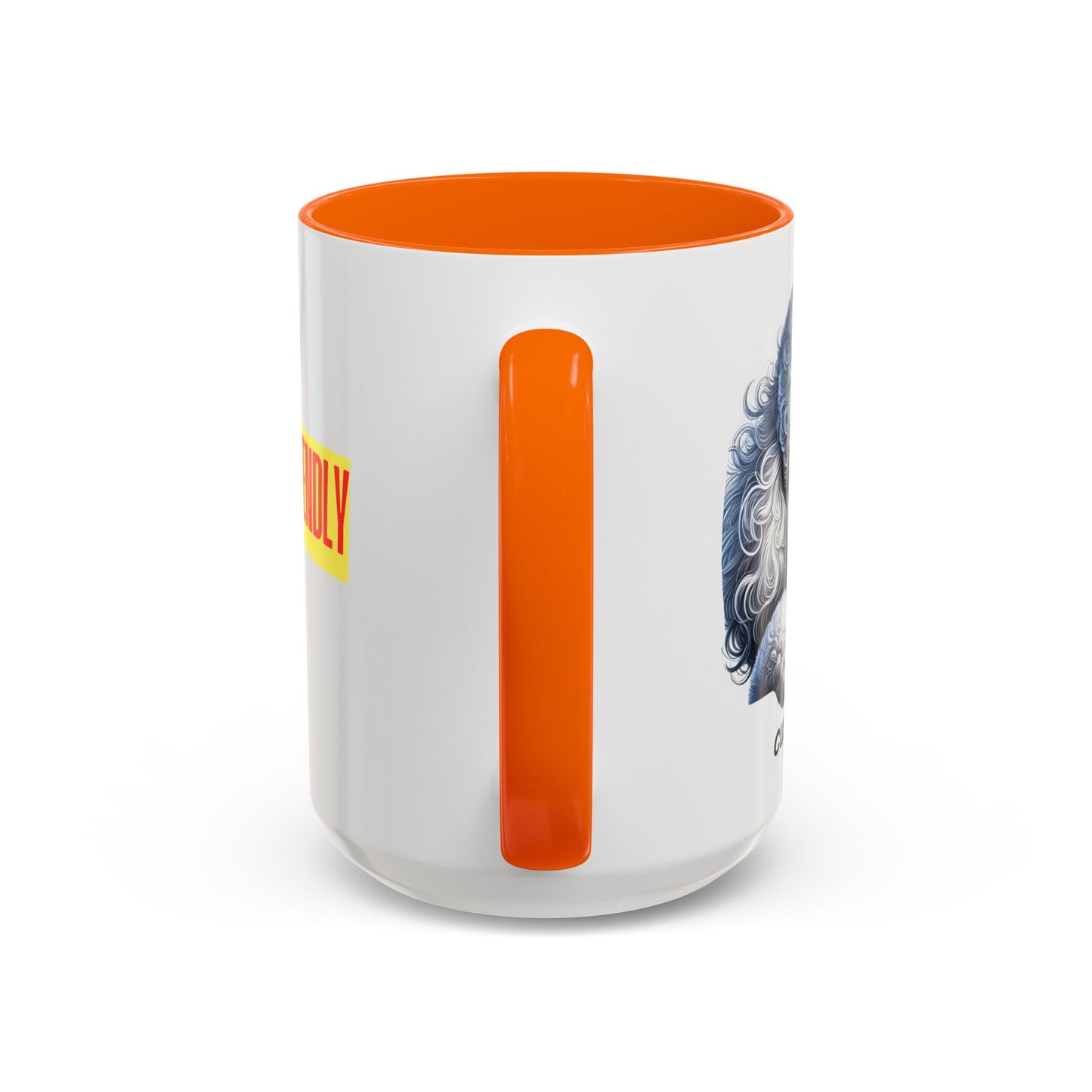 Funny Dog Lover Poodle Accent Mug - "Dog is Friendly, I am Not"