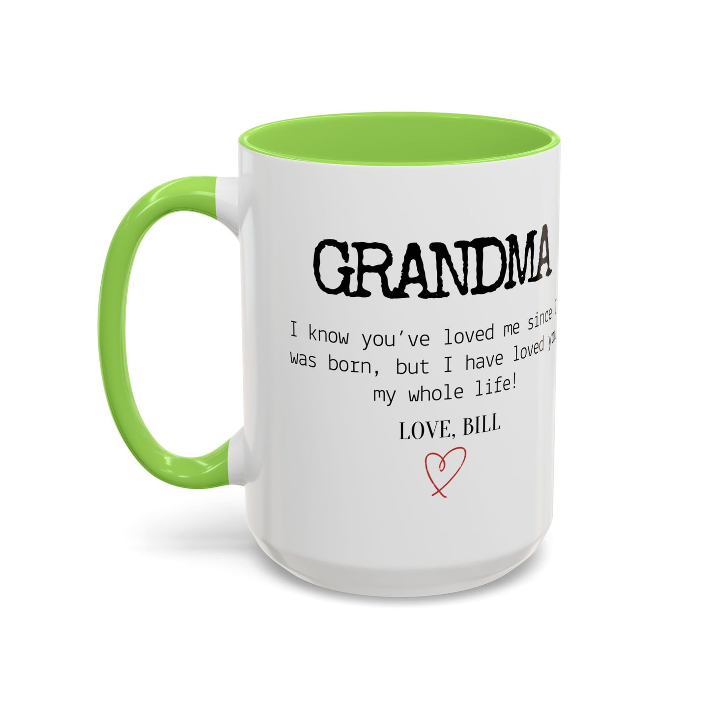 Personalized Grandma Mug, Gift from Grandchild, Custom Message Coffee Cup, Grandma Birthday Gift, Mother’s Day Mug, Sentimental Gift for Grandma