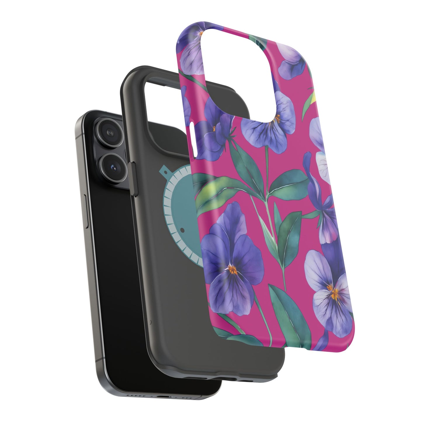 African Violet Floral Magnetic Tough Case, Summer Iphone Case, Wildflower Case, Flower Phone Cover, Stylish Phone Case