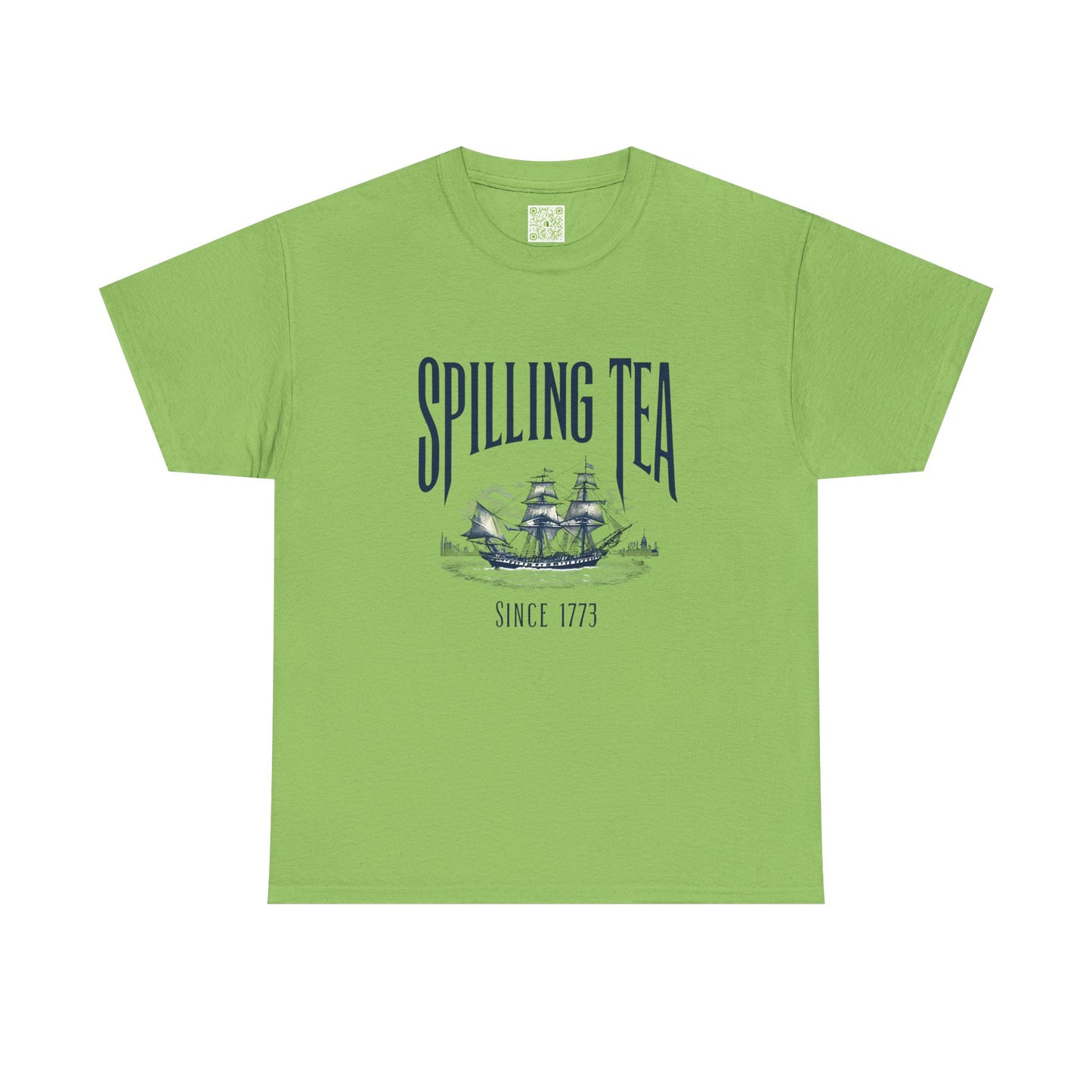 Spilling Tea Unisex Heavy Cotton Tee, Boston Tea Party Since 1773, Funny Patriot Shirt, History Gifts, Patriotic Shirt