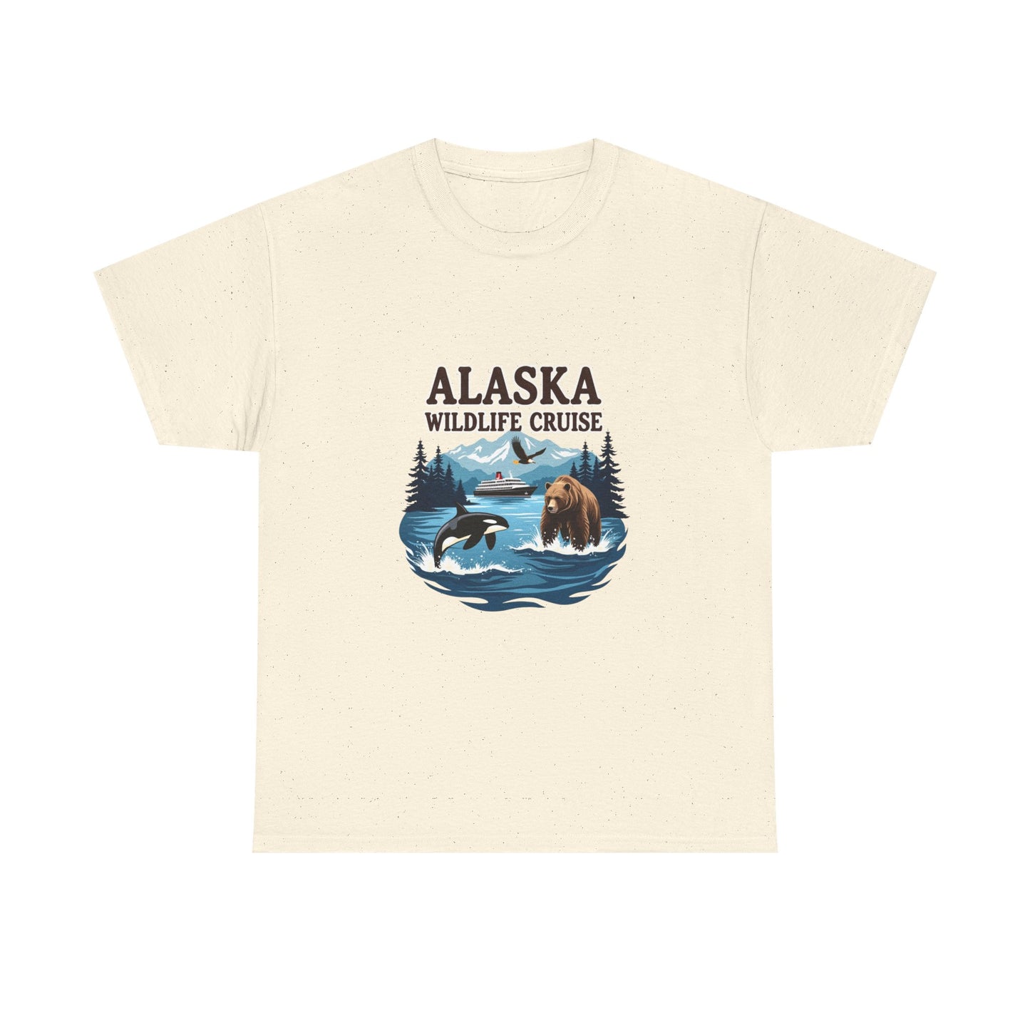 Alaska Wildlife Cruise Unisex Heavy Cotton Tee, Alaska Cruise Shirt, Wildlife Vacation Tee, Nature Enthusiast Gift