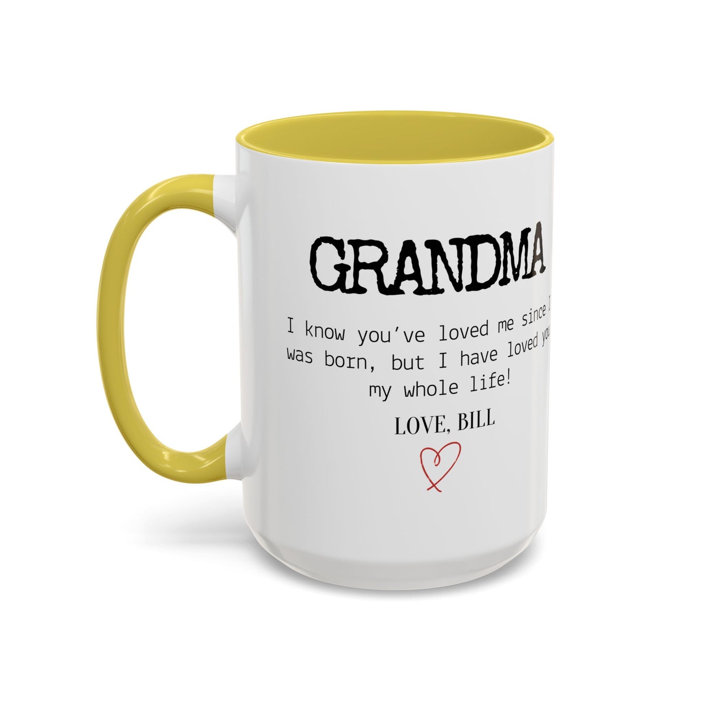 Personalized Grandma Mug, Gift from Grandchild, Custom Message Coffee Cup, Grandma Birthday Gift, Mother’s Day Mug, Sentimental Gift for Grandma