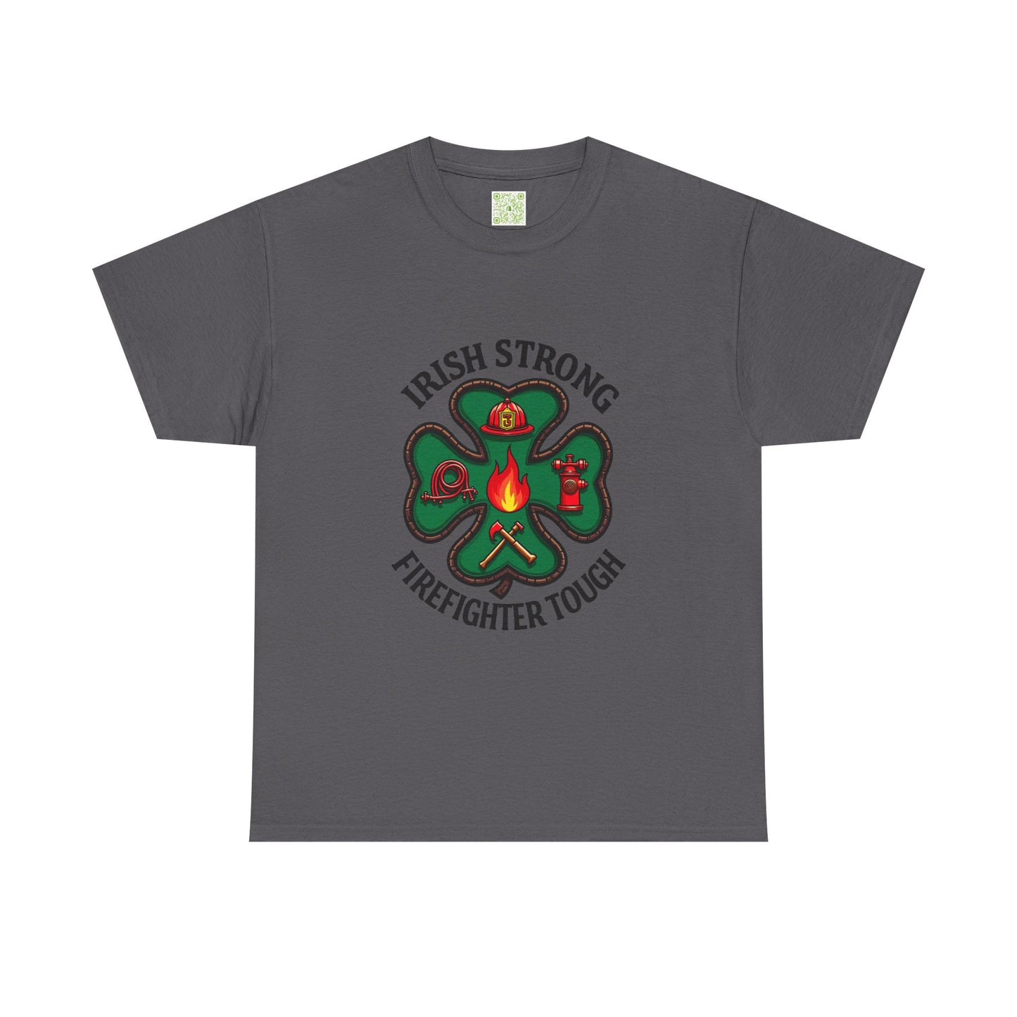 Irish Strong Firefighter Tough Unisex Heavy Cotton Tee, St. Patrick's Day Gift, Firefighter Apparel, Irish Pride Shirt, Unisex Tee